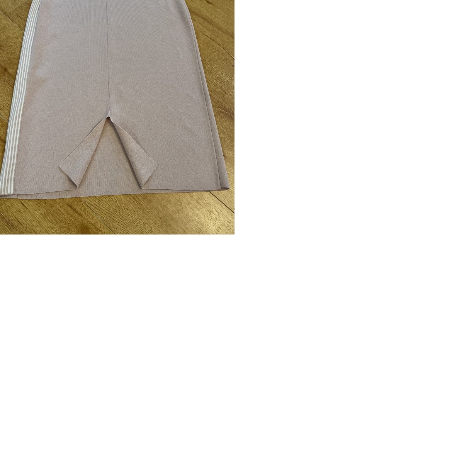 Vintage Esteban Cortazar Womens Dress Midi Crew Neck Cut Out Knit Sheath Pink White Medium Size M / US 6-8 / IT 42-44 - 9 Thumbnail