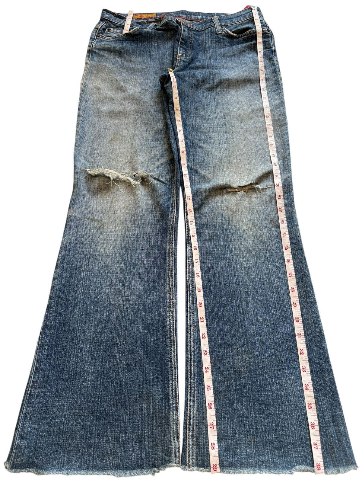 Japanese Brand Vintage Japanese Brand Mud Wash Distressed Flare Jeans Size US 31 - 13 Thumbnail