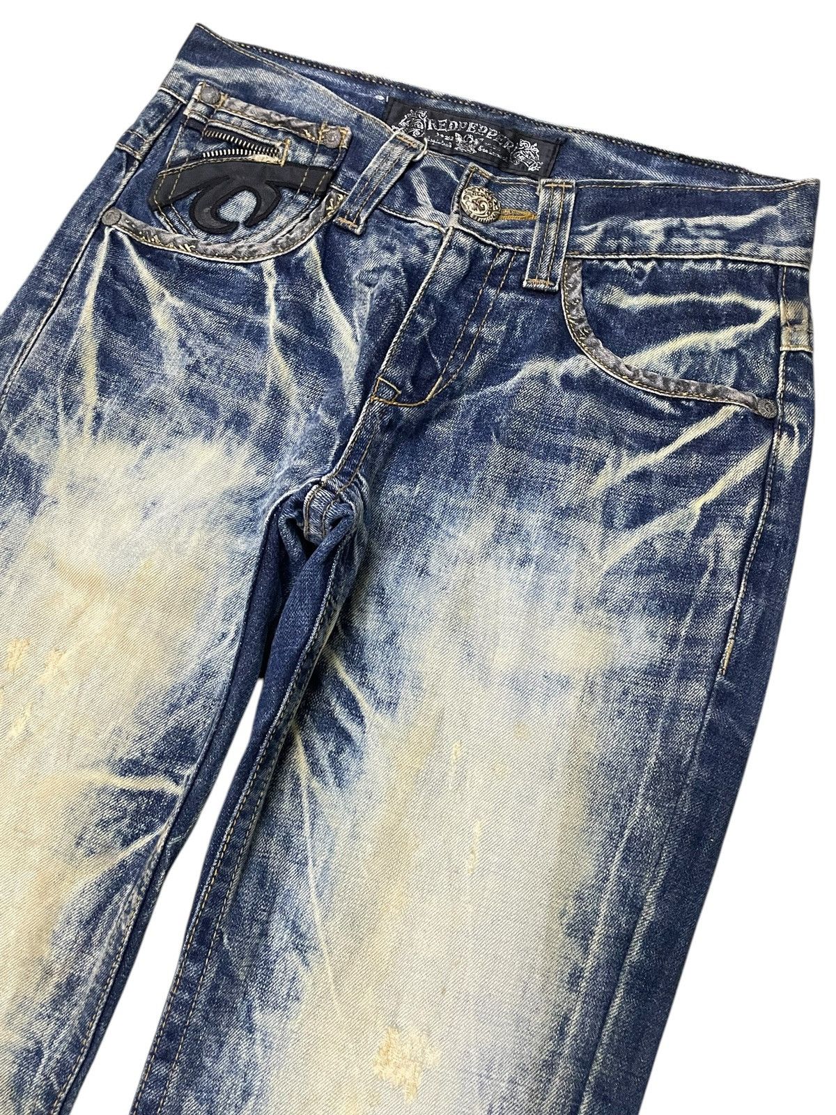 If Six Was Nine × LOWBOX × Le Grande Bleu (L.G.B.) Red Papper Japan Feather Wings Embellish Shatter Glass Jeans Size US 30 / EU 46 - 3 Thumbnail