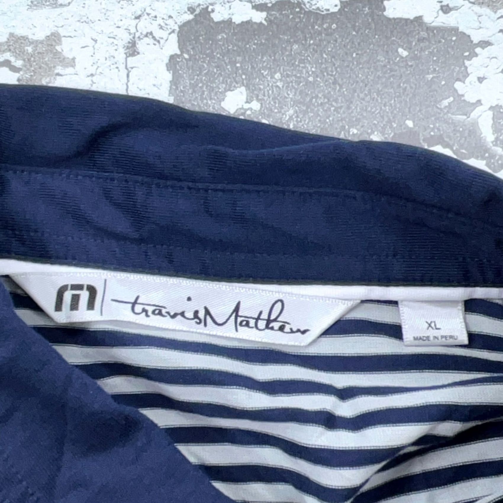 TravisMathew Travis Mathew Polo Shirt Men XL Blue Striped Pima Golf Tennis Size US XL / EU 56 / 4 - 3 Thumbnail