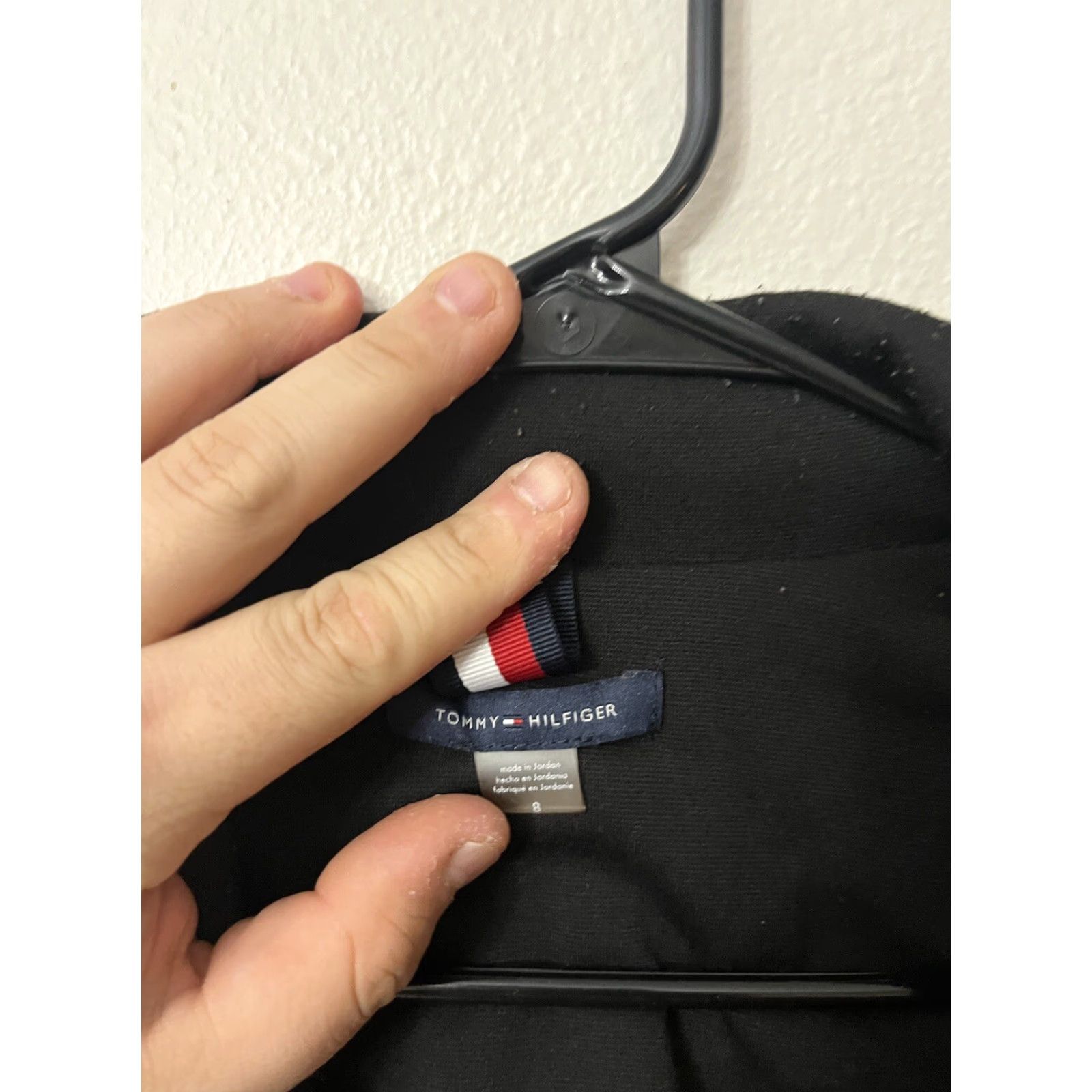 Tommy Hilfiger TOMMY HILFIGER Women's Blazer Size 8 Black One-Button 3/4 Sleeve Regular Fit Solid Size M / US 6-8 / IT 42-44 - 2 Thumbnail