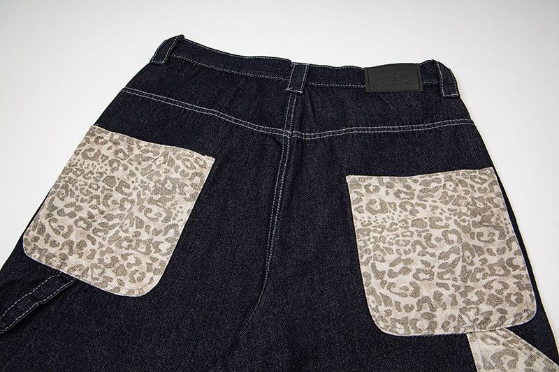 Jean American Retro Leopard-Print Pocket Wide-Leg Jeans Size US 32 / EU 48 - 5 Thumbnail