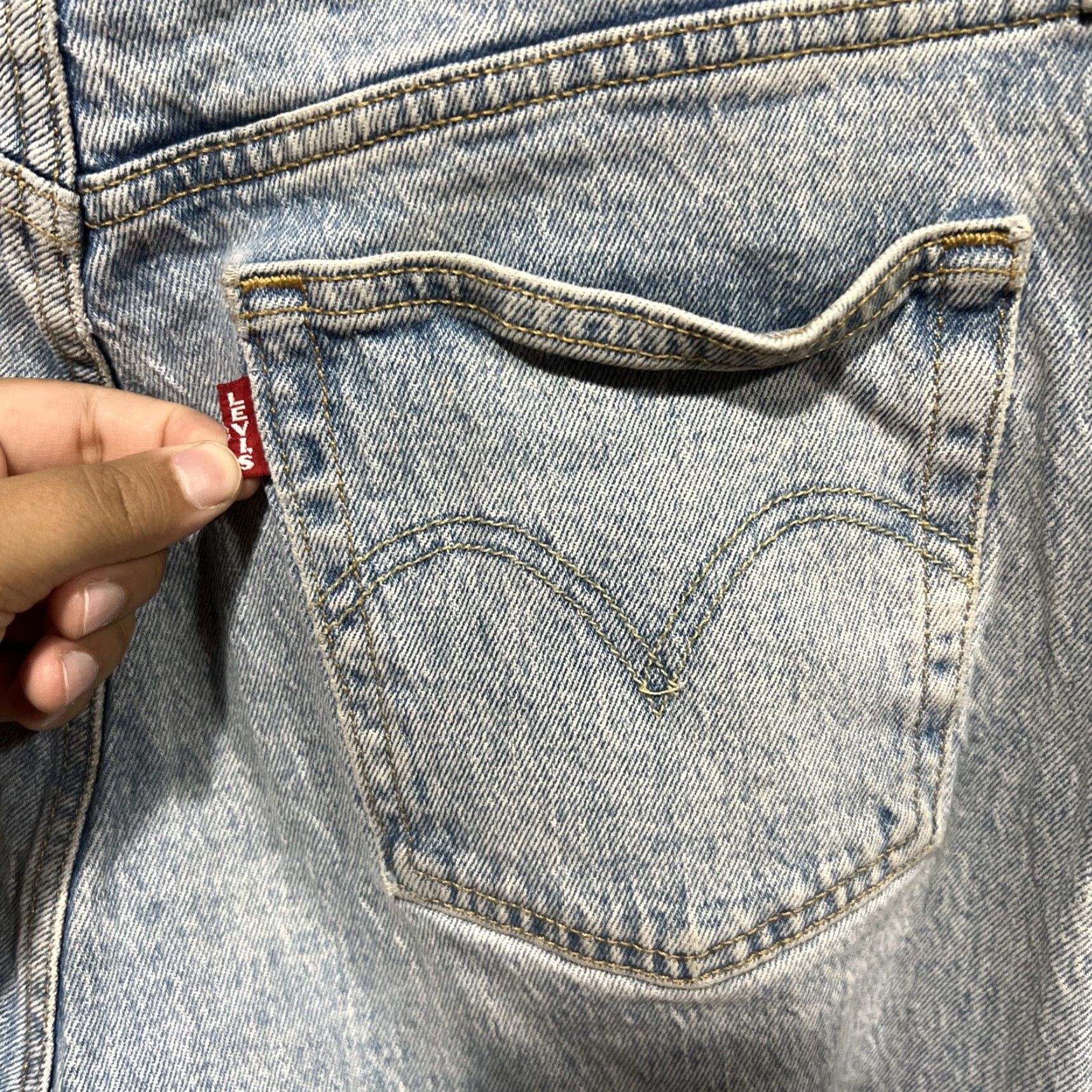 Levi's Levi's 501S Jeans 29x30 Blue Denim Button Fly Distressed Regular Fit Cotton Blend Men Jeans Skinny Style 501 Model Casual Comfort Pockets Distressed Size US 29 - 5 Thumbnail