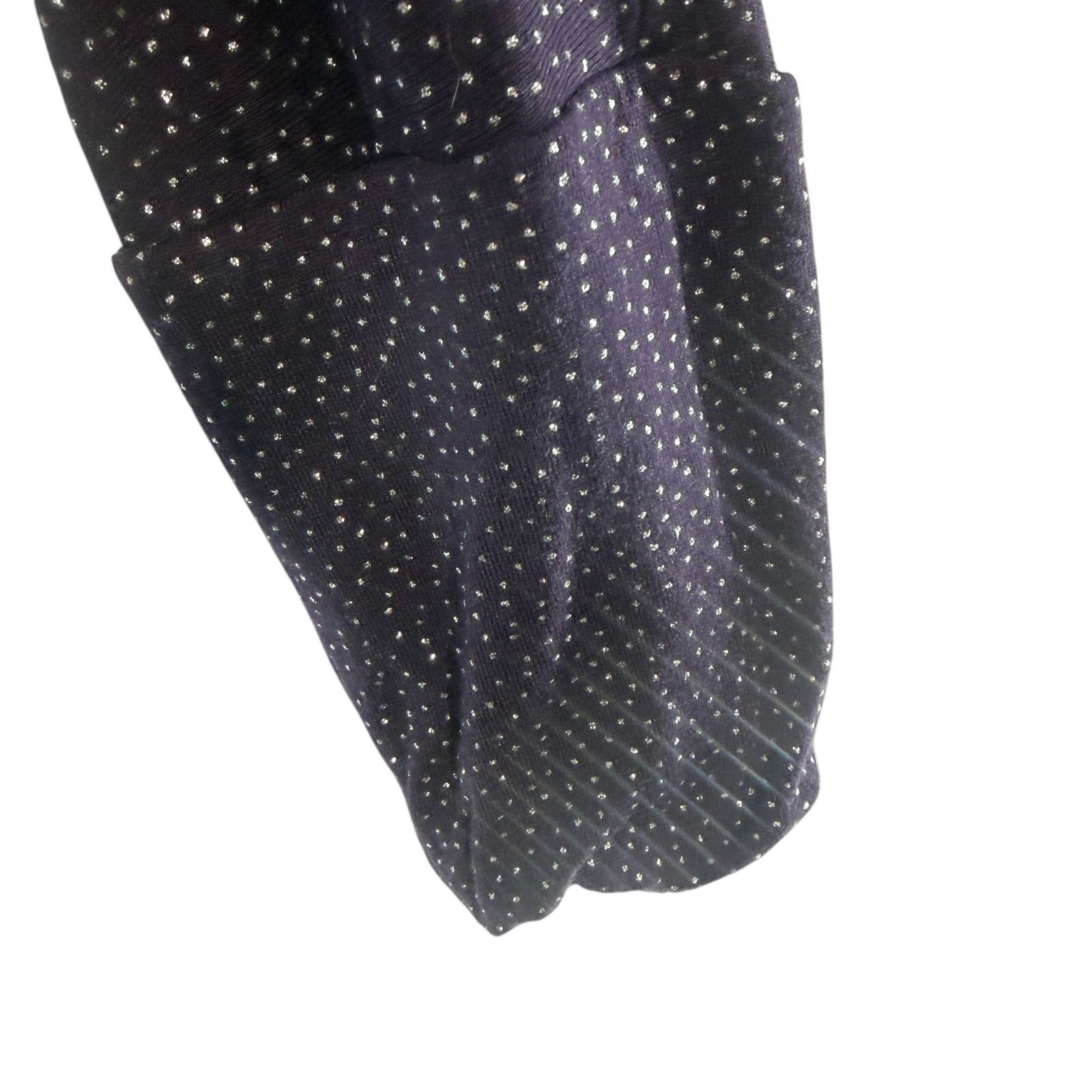 Jennifer Lopez Jennifer Lopez Purple Sparkle Crisscross V-Neck Top Med LS Size M / US 6-8 / IT 42-44 - 5 Thumbnail
