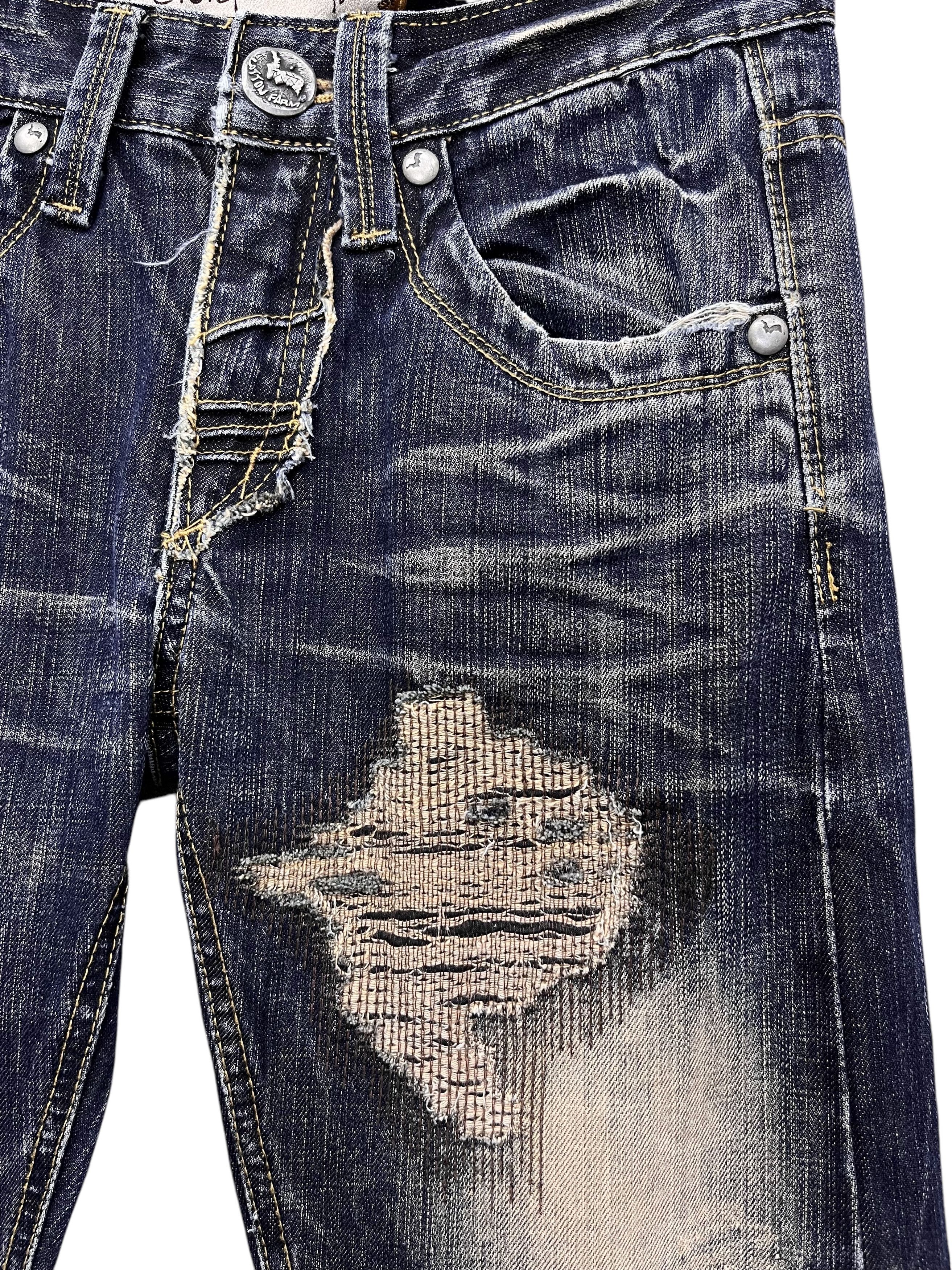 Japanese Brand FYE🔥Vintage C.O.T Mudwash Clawmark Grunge Boro Ripped Denim Size US 28 / EU 44 - 4 Thumbnail