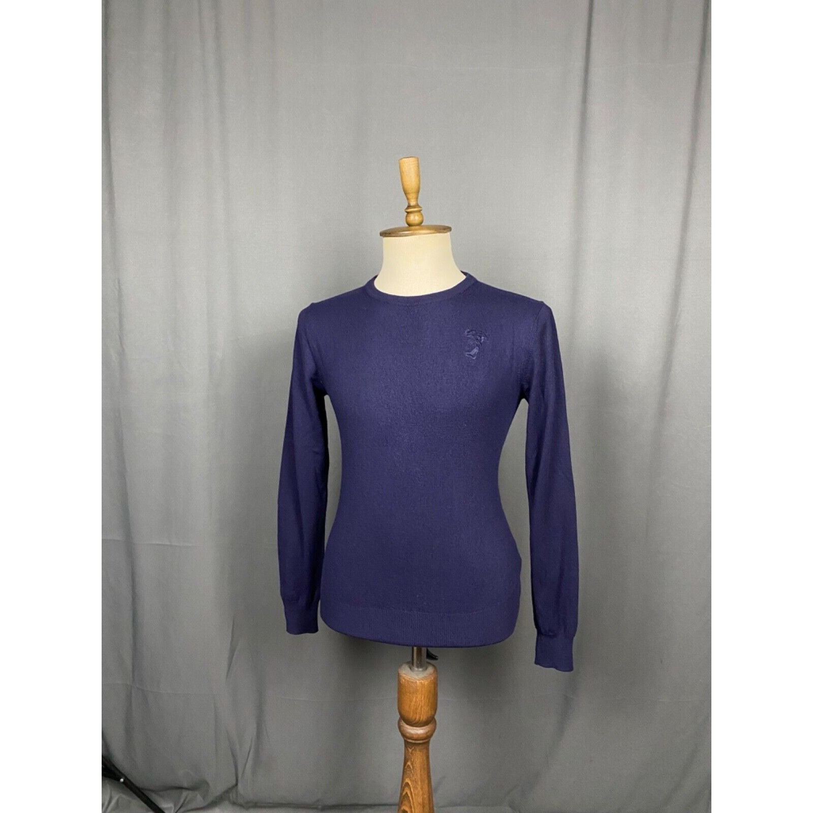 Versace Versace Collection Medusa Logo Men's Blue Wool Crewneck Swea Size US M / EU 48-50 / 2 - 2 Thumbnail