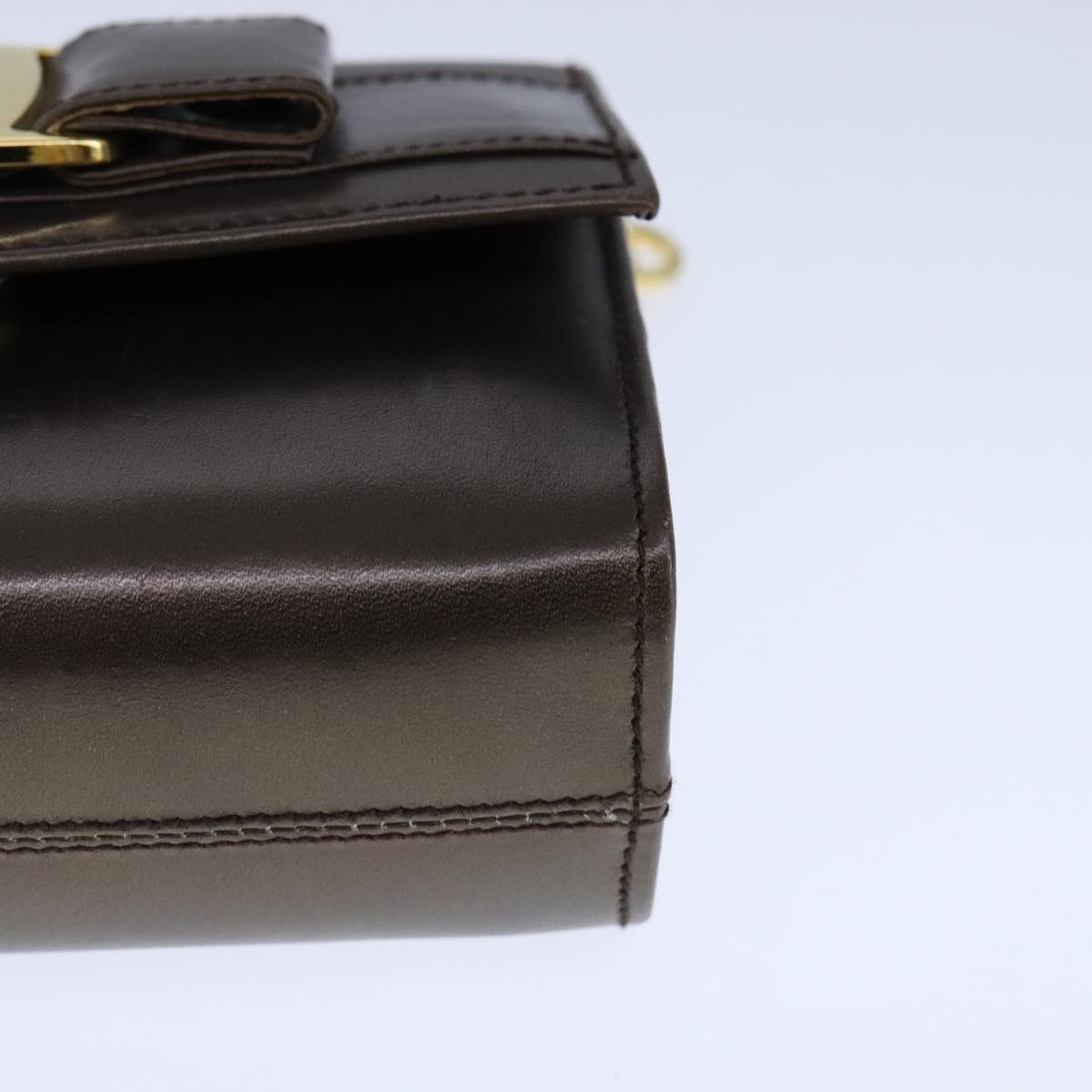Salvatore Ferragamo Salvatore Ferragamo Vala Chain Shoulder Bag Leather Brown Size ONE SIZE - 16 Thumbnail