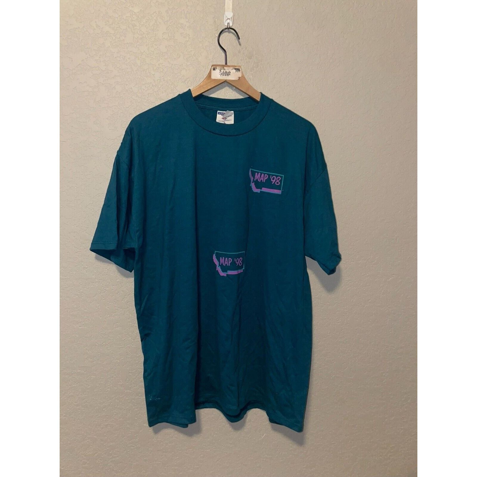Jerzees Vintage Montate State Shirt MAP Expect Things Green Tee VTG Size US XL / EU 56 / 4 - 2 Thumbnail
