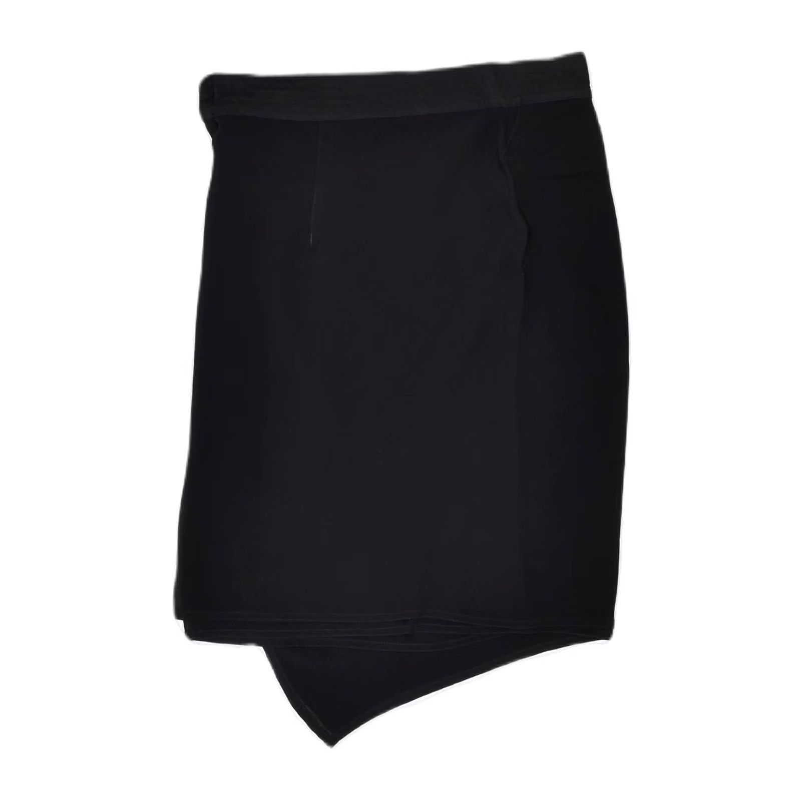 Vintage VINTAGE Womens High Waist Asymmetric Wrap Skirt Large W26 Black Size 36" / US 14 / IT 50 - 2 Thumbnail