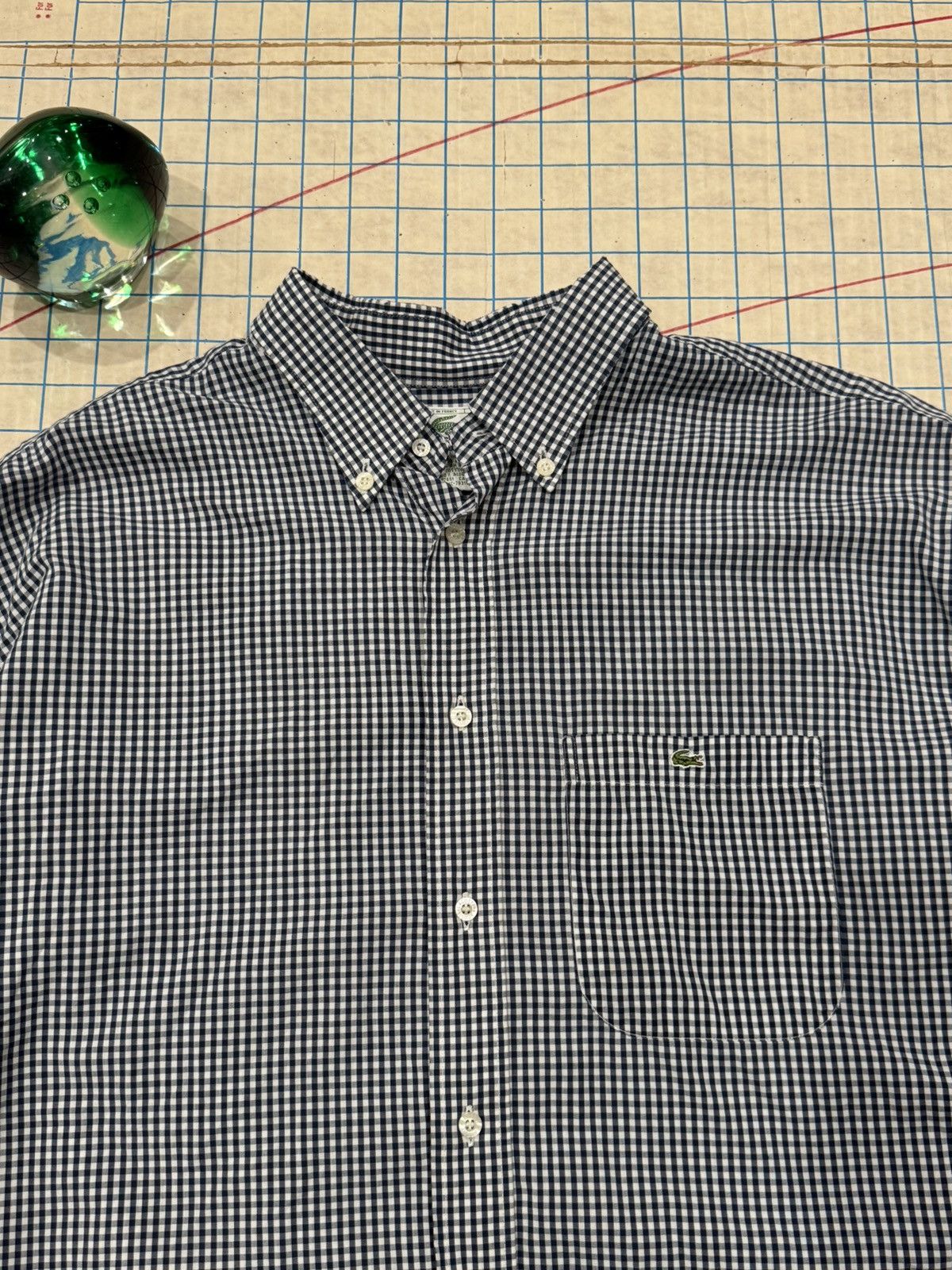 Lacoste Lacoste Gingham Pattern Button Up Shirt Made In France 44 Size US XL / EU 56 / 4 - 4 Thumbnail