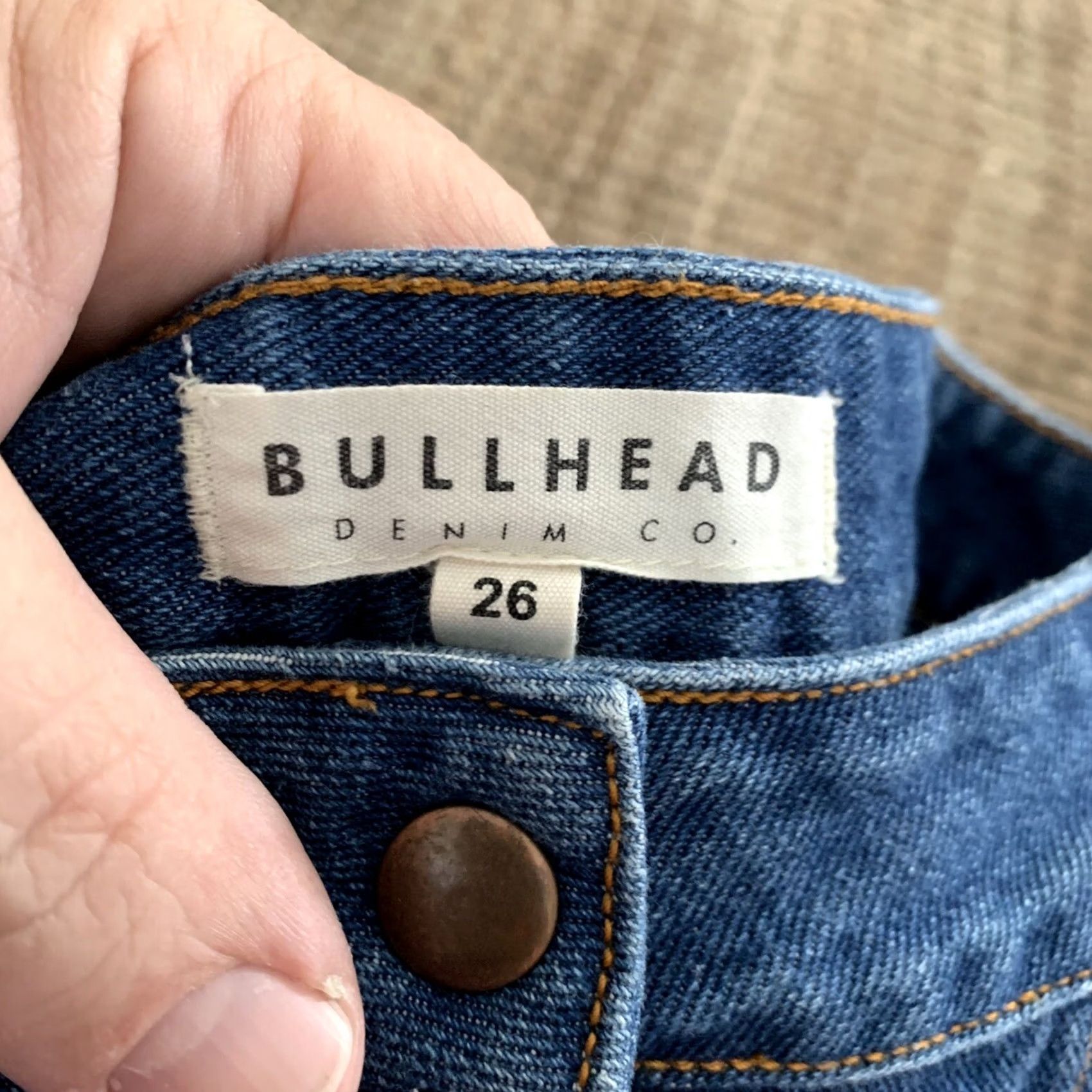 Denime Bullhead Skirt Womens 26 Denim Mini Blue 100% Cotton Pockets Snap Button Front Short Casual Summer Spring Women's Size 26" / US 2 / IT 38 - 2 Thumbnail