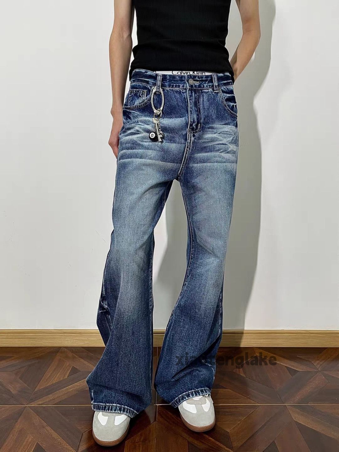 ltx vintage washed faded punk grunge bootcut flared jeans