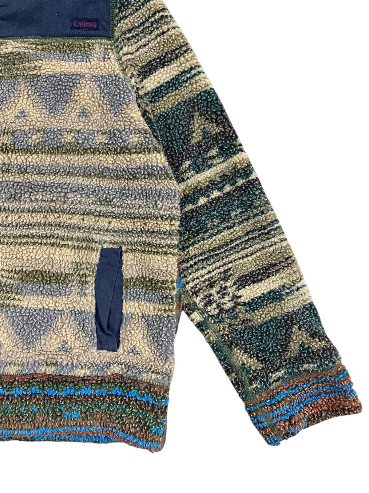 Vintage Cube Sugar Vintage Pattern Sherpa Fleece Jacket with Hood Size US M / EU 48-50 / 2 - 7 Thumbnail