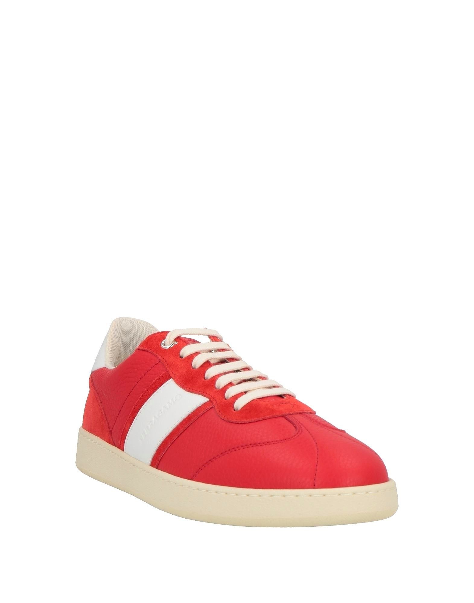 Salvatore Ferragamo o1s1rm0924 Achille Low-Top Sneakers in Red/White Size US 12.5 / EU 45-46 - 2 Thumbnail