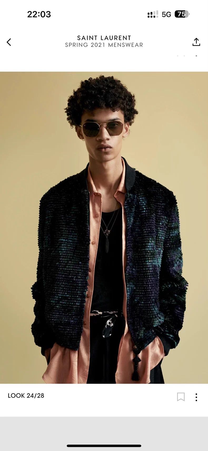 Saint Laurent Paris Saint Laurent Paris size 37 20ss silk shirt with full hibi Size US M / EU 48-50 / 2 - 9 Thumbnail