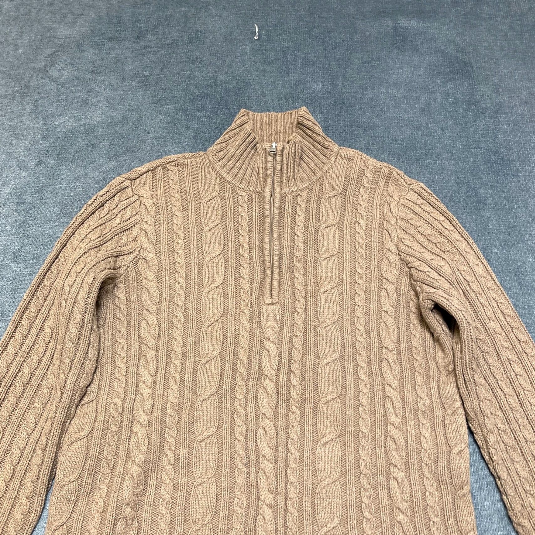 Croft & Barrow Croft & Barrow Ribbed Sweater Womens Medium Brown Cable Knit Cotton Mock Neck Pullover Knit Casual Size M / US 6-8 / IT 42-44 - 4 Thumbnail