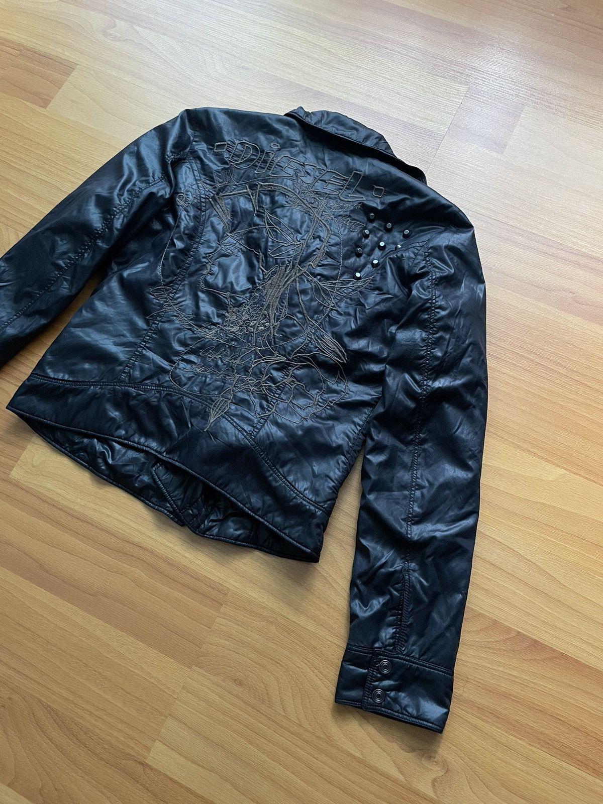 Diesel Vintage Diesel Logo Avant Garde Biker Jacket Backprint Size XS / US 0-2 / IT 36-38 - 16 Thumbnail