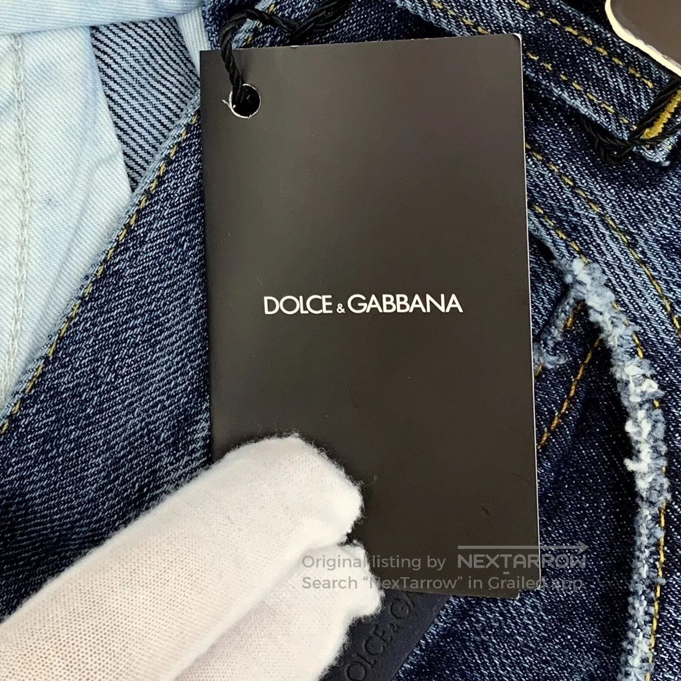 Dolce & Gabbana Dolce Gabbana Dark blue washed distressed design cotton ca Size US 34 / EU 50 - 8 Thumbnail