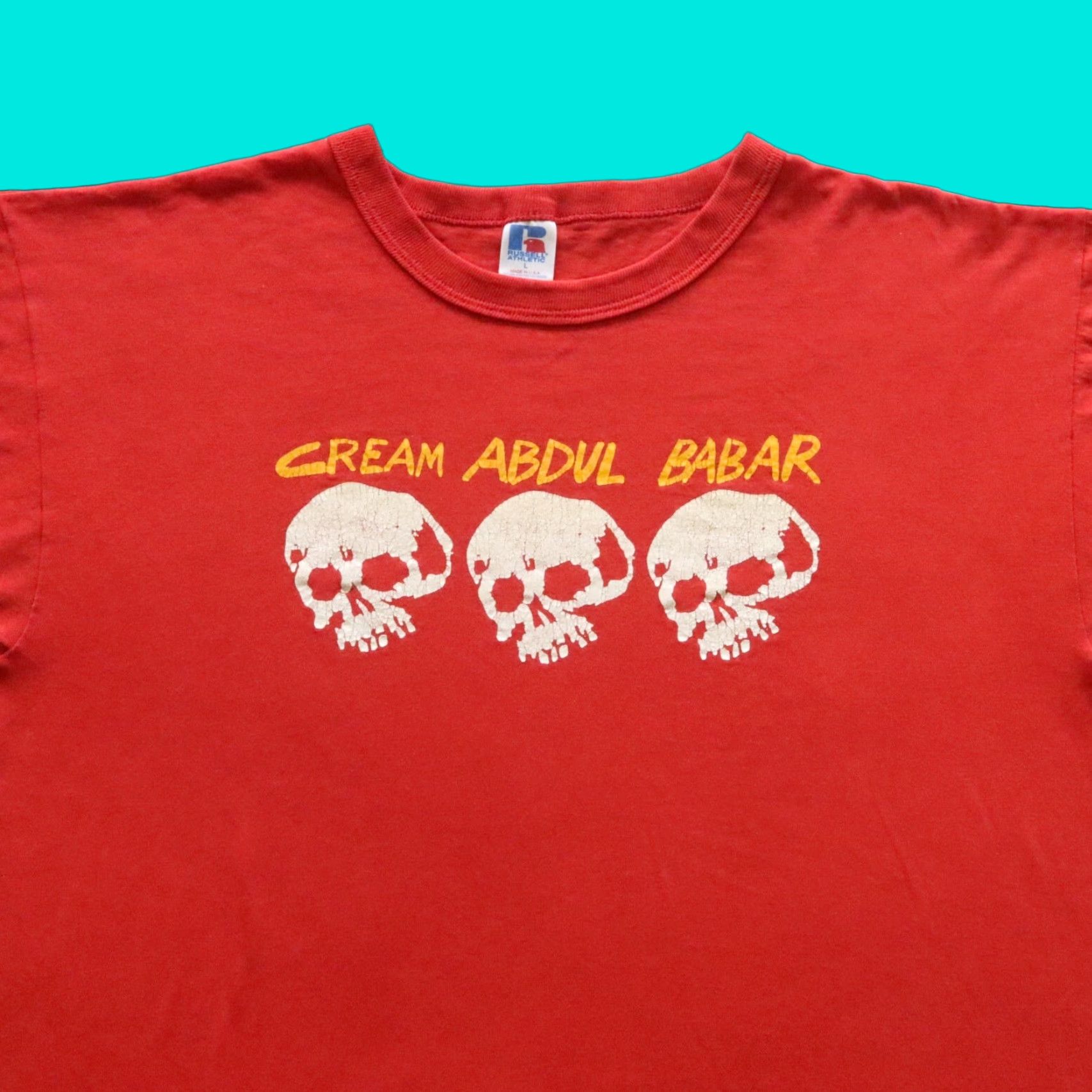 Russell Athletic VINTAGE Abdul Babar Band Tshirt Shirt Mens L Red Guitar Punk Rock Size US L / EU 52-54 / 3 - 1 Thumbnail