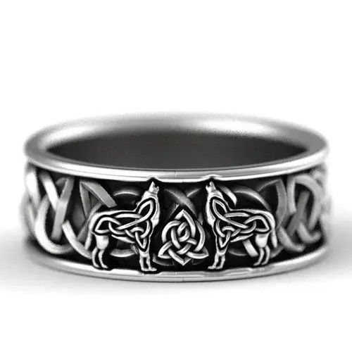 Jewelry Size Us11 Twin wolf Ring Size ONE SIZE - 1 Thumbnail