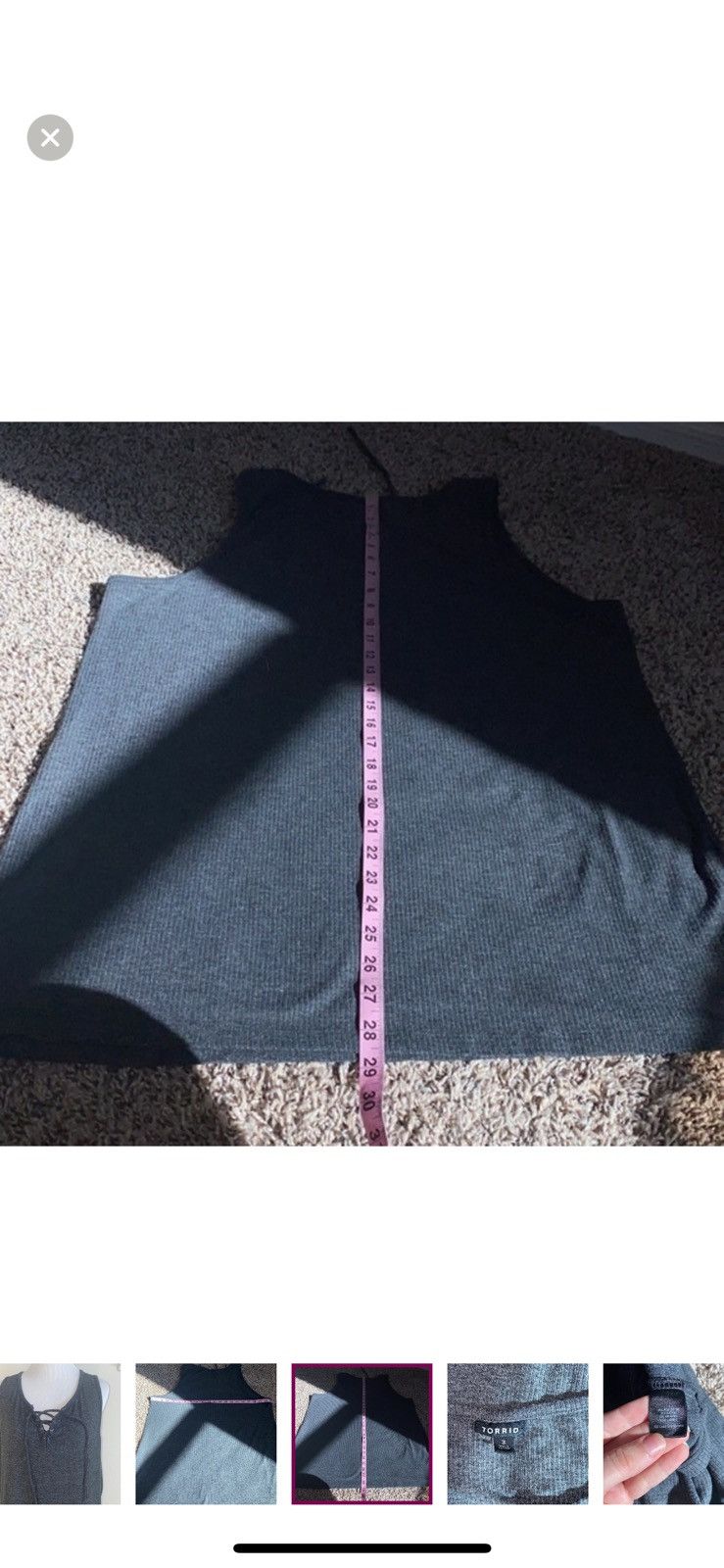 Torrid Torrid 3x rib crew neck lace up tank top Size 3XL / US 20-22 - 2 Thumbnail