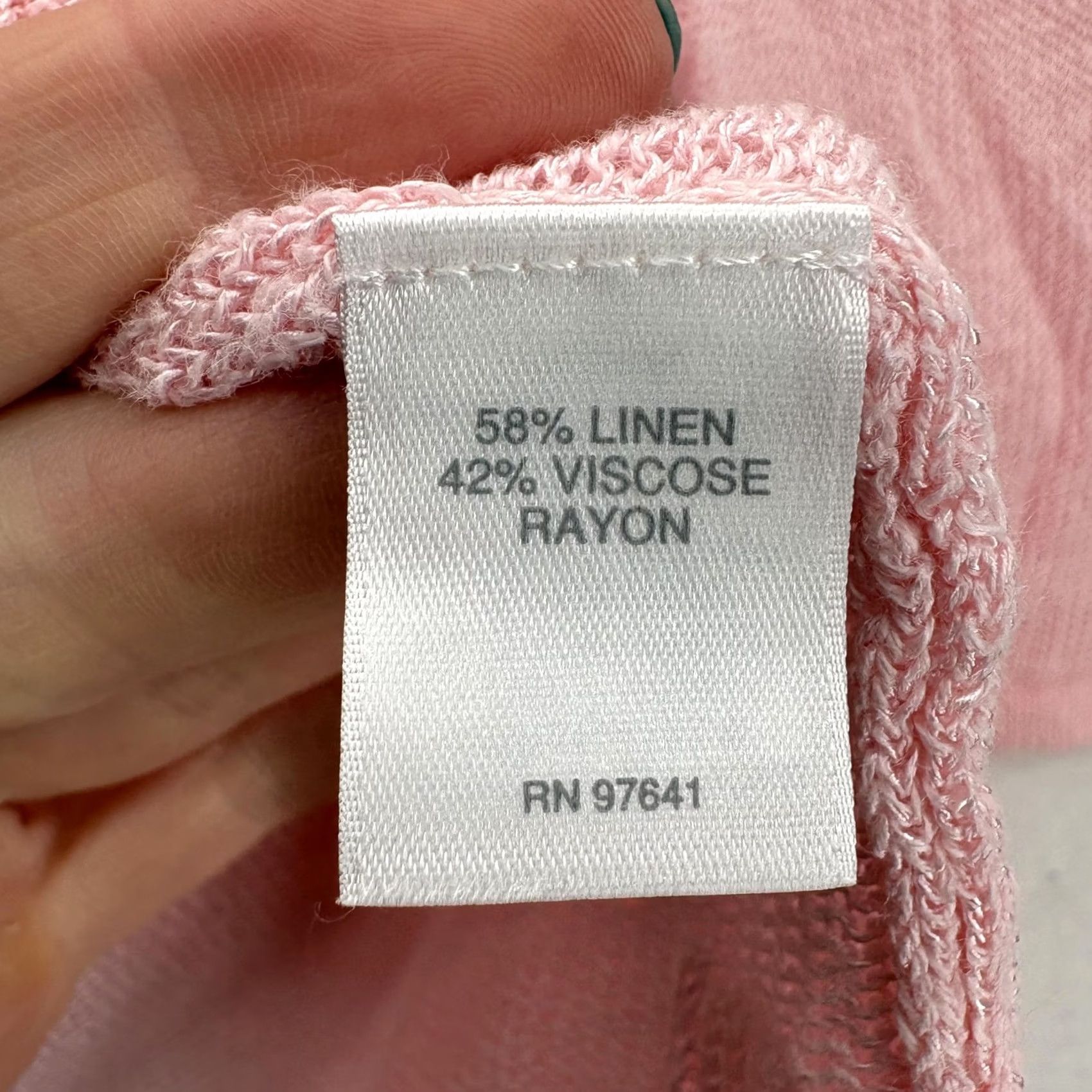 J. Jill J. Jill Cardigan Sweater Womens S Pink Linen Open Front Pockets Lightweight Knit Open Knit V-Neck Casual 90s None Mens Womens Girls Boys Size S / US 4 / IT 40 - 5 Thumbnail
