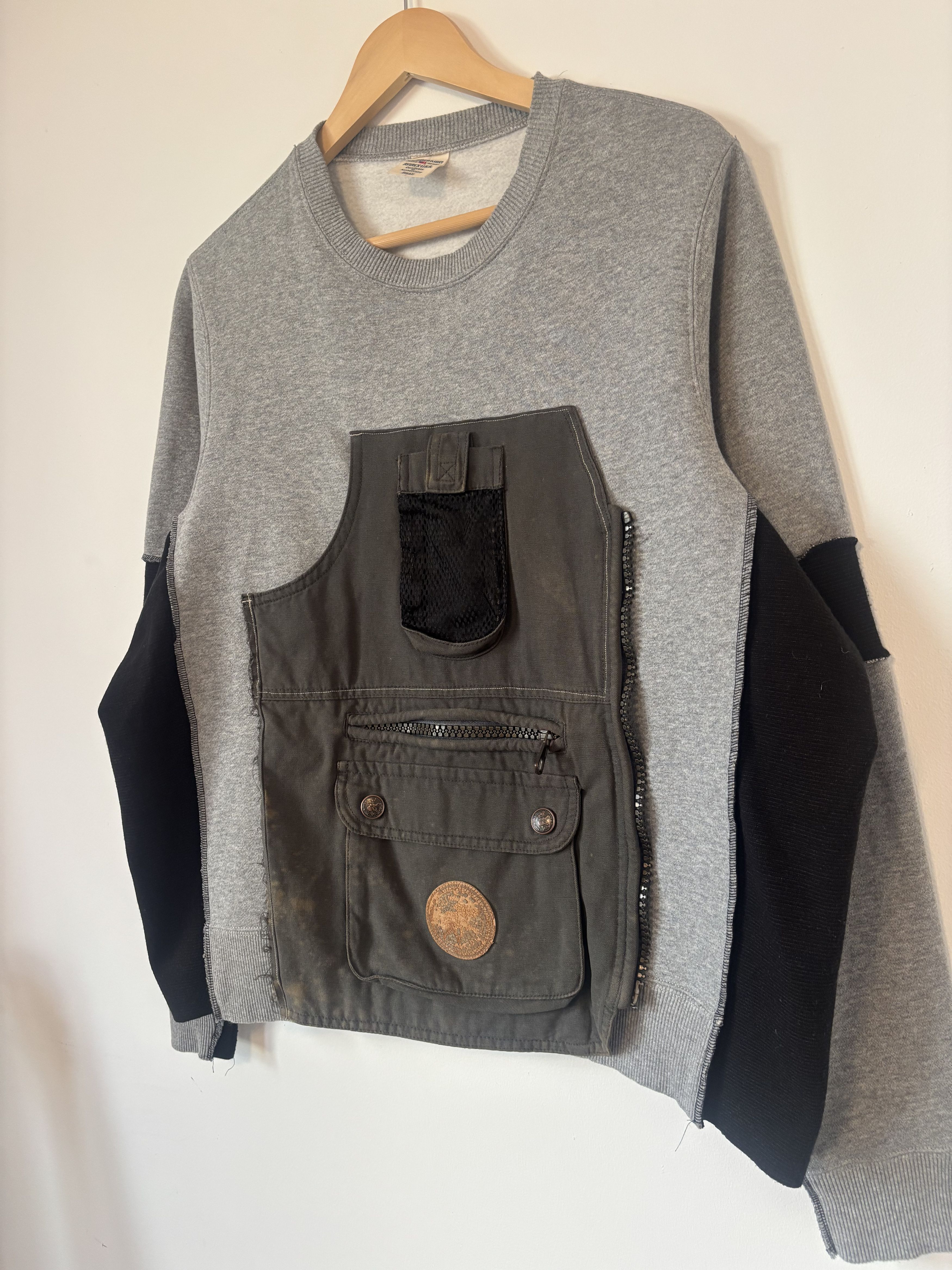 Avirex Grey Avirex Sweater with Hunting Vest Pouch S Size US S / EU 44-46 / 1 - 6 Thumbnail