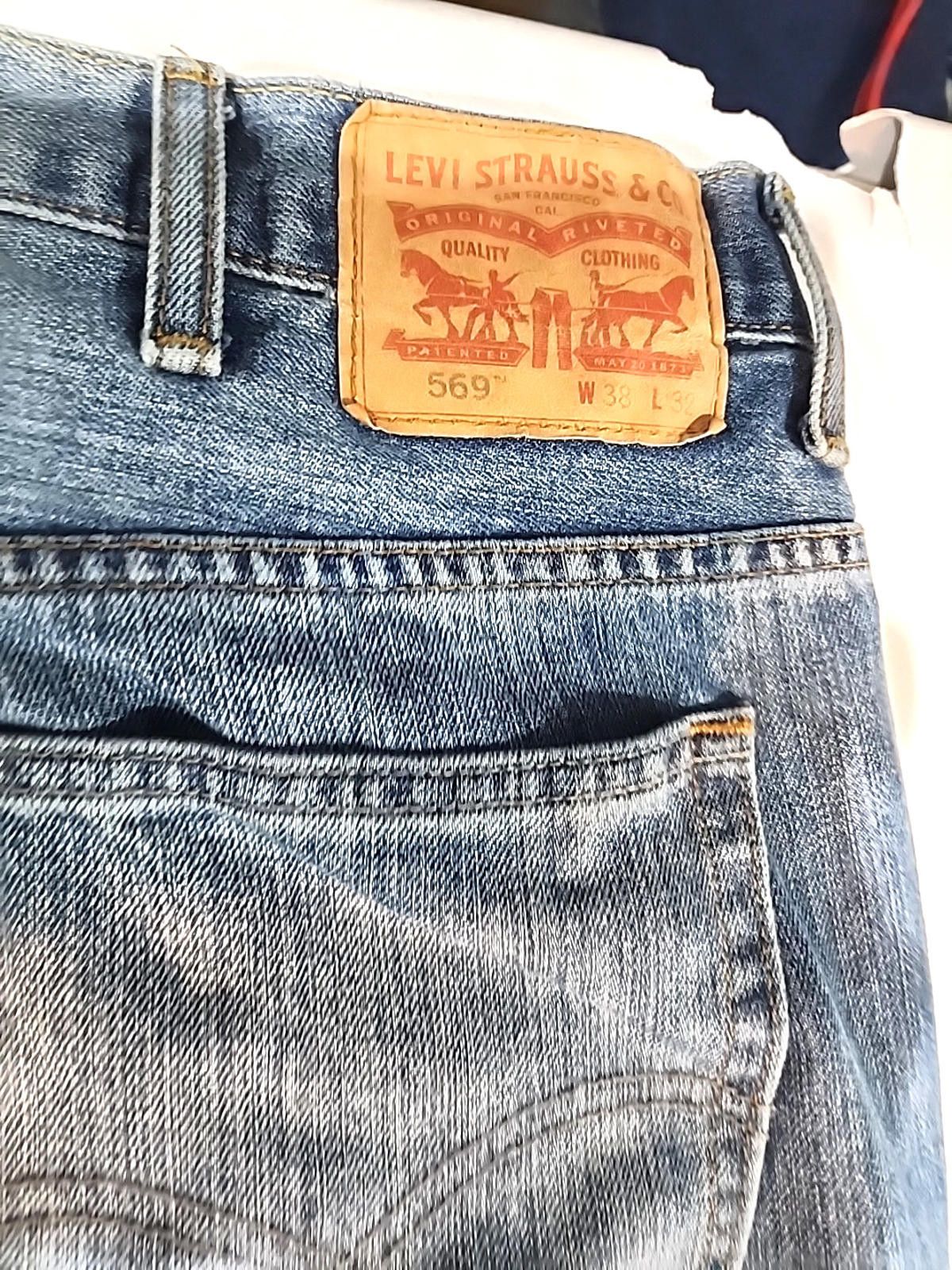 Levi's Levi's 569 Mens Jeans Actual 42Wx32L Blue Denim Size US 42 / EU 58 - 4 Thumbnail
