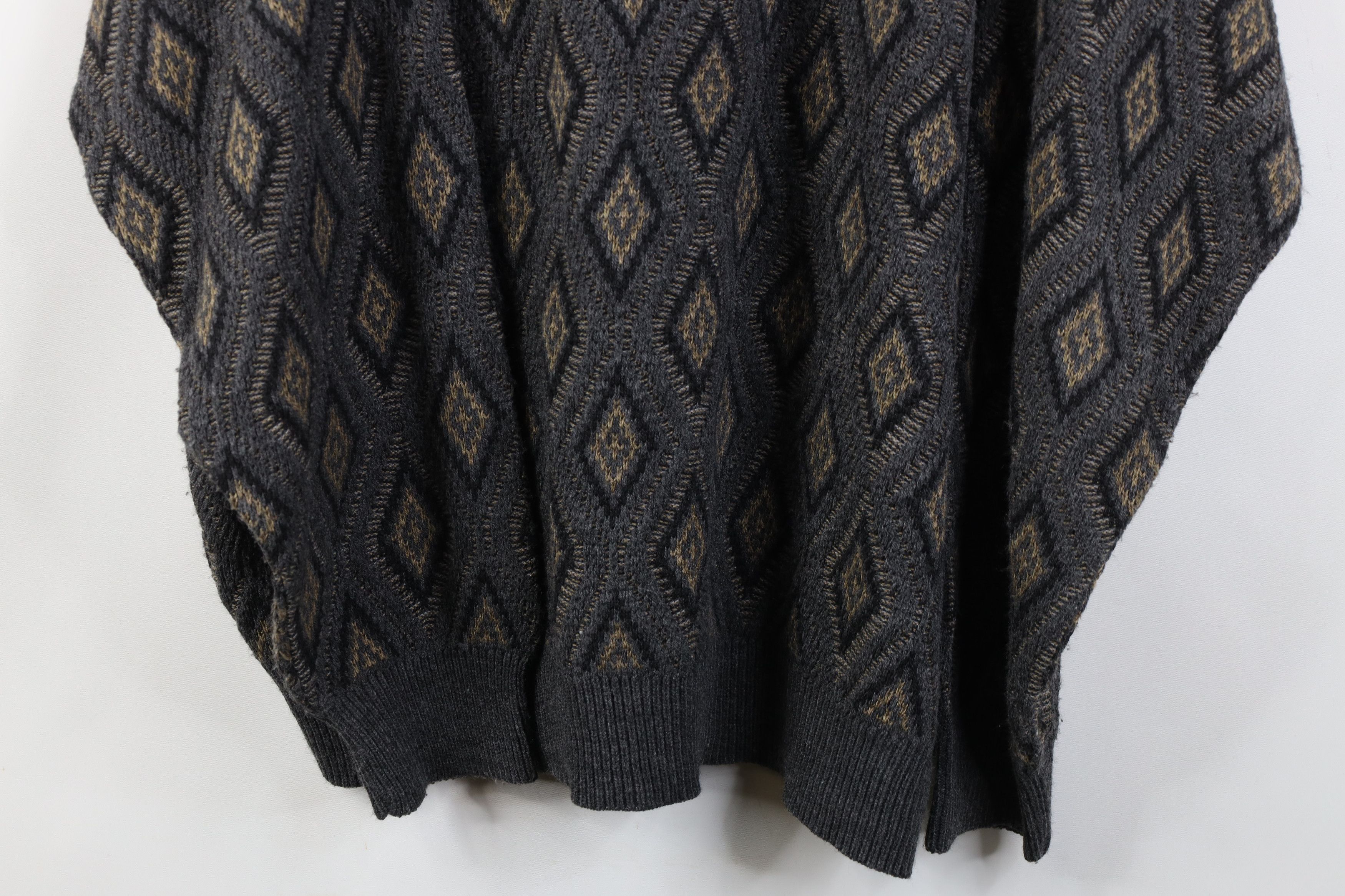 Vintage Vintage 90s Streetwear Geometric Knit Crewneck Sweater Size US XL / EU 56 / 4 - 3 Thumbnail