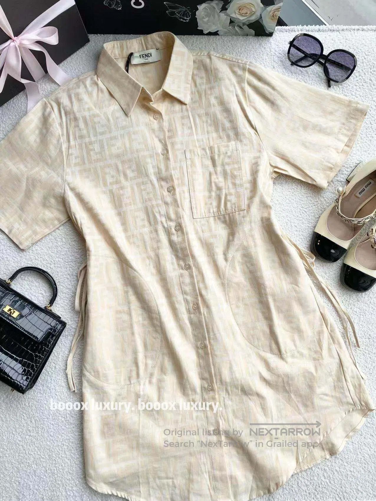 Fendi Fendi The old flower is full of printed linen dress| Size XS / US 0-2 / IT 36-38 - 1 Thumbnail