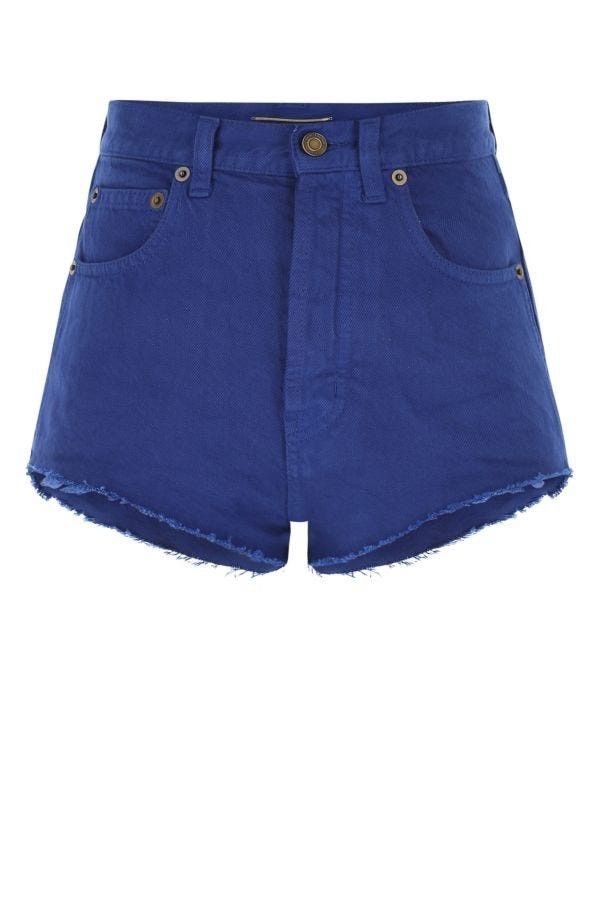Saint Laurent Paris o1y0126 Denim Short in Bright Blue Size 25" / US 0 / IT 36 - 1 Thumbnail