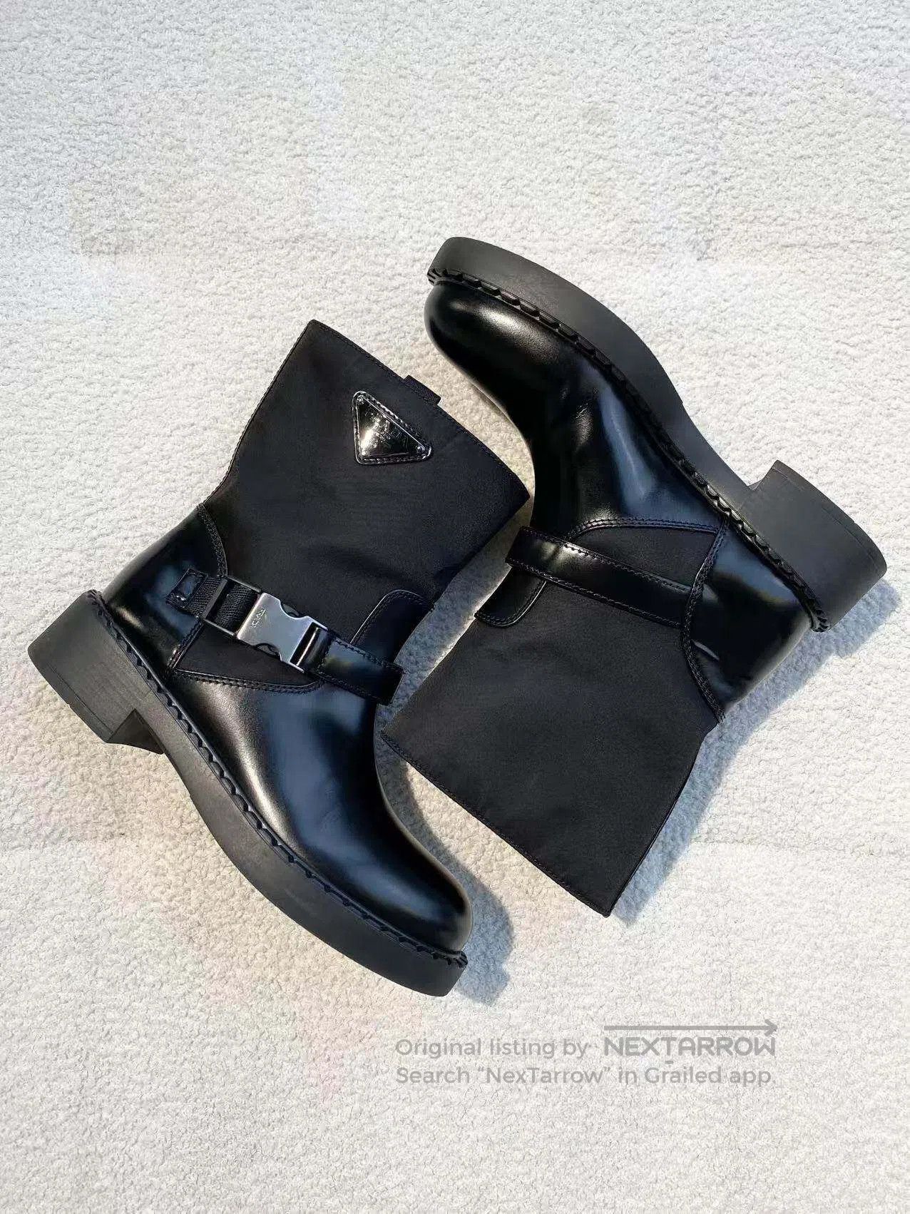Prada Prada Triangle standard mid-leg boots| Size US 6.5 / IT 36.5 - 3 Thumbnail