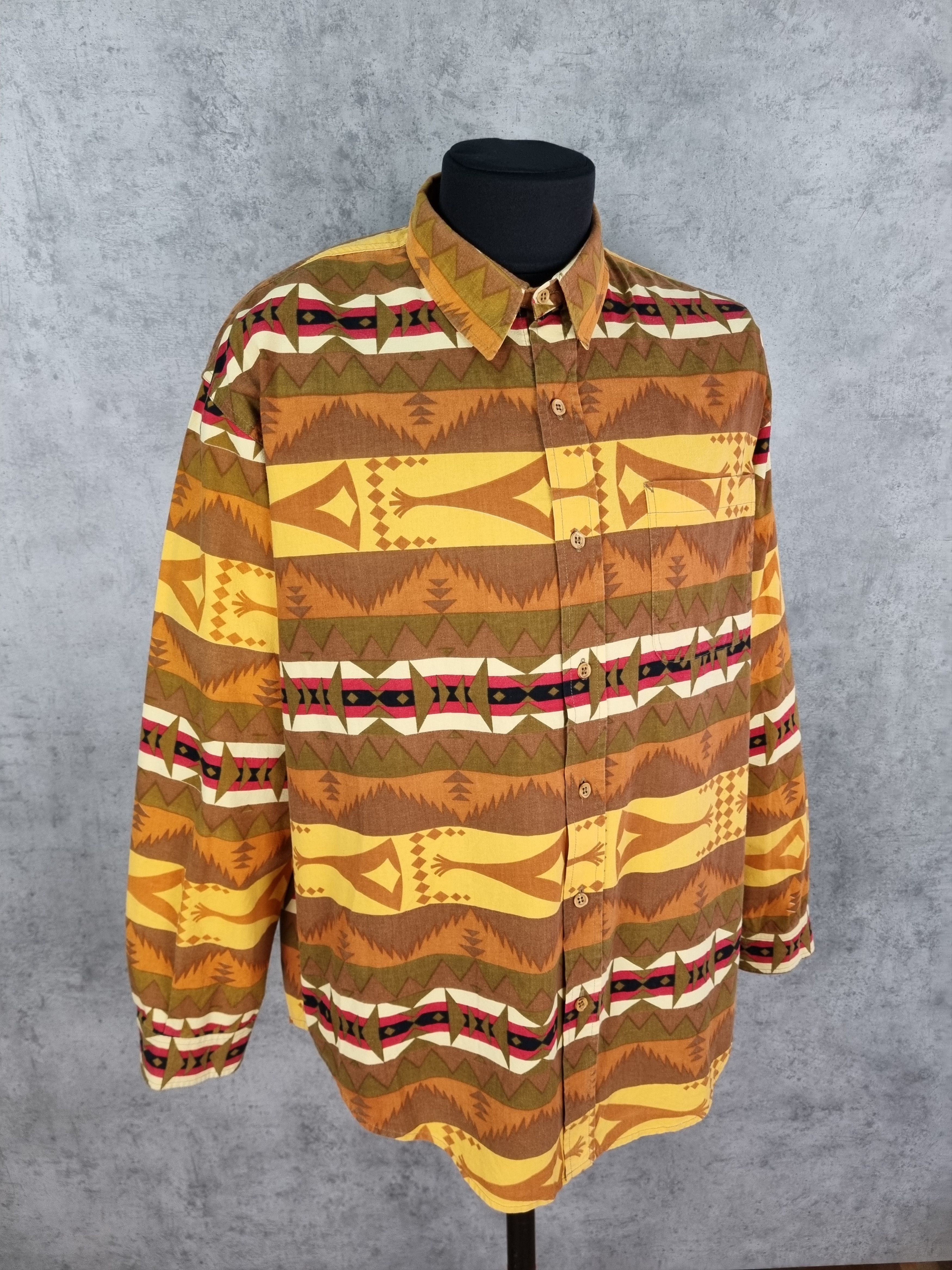 Chevignon × Native Rare size 80s Chevignon Navajo Vintage Shirt Button ups Size US XXL / EU 58 / 5 - 4 Thumbnail