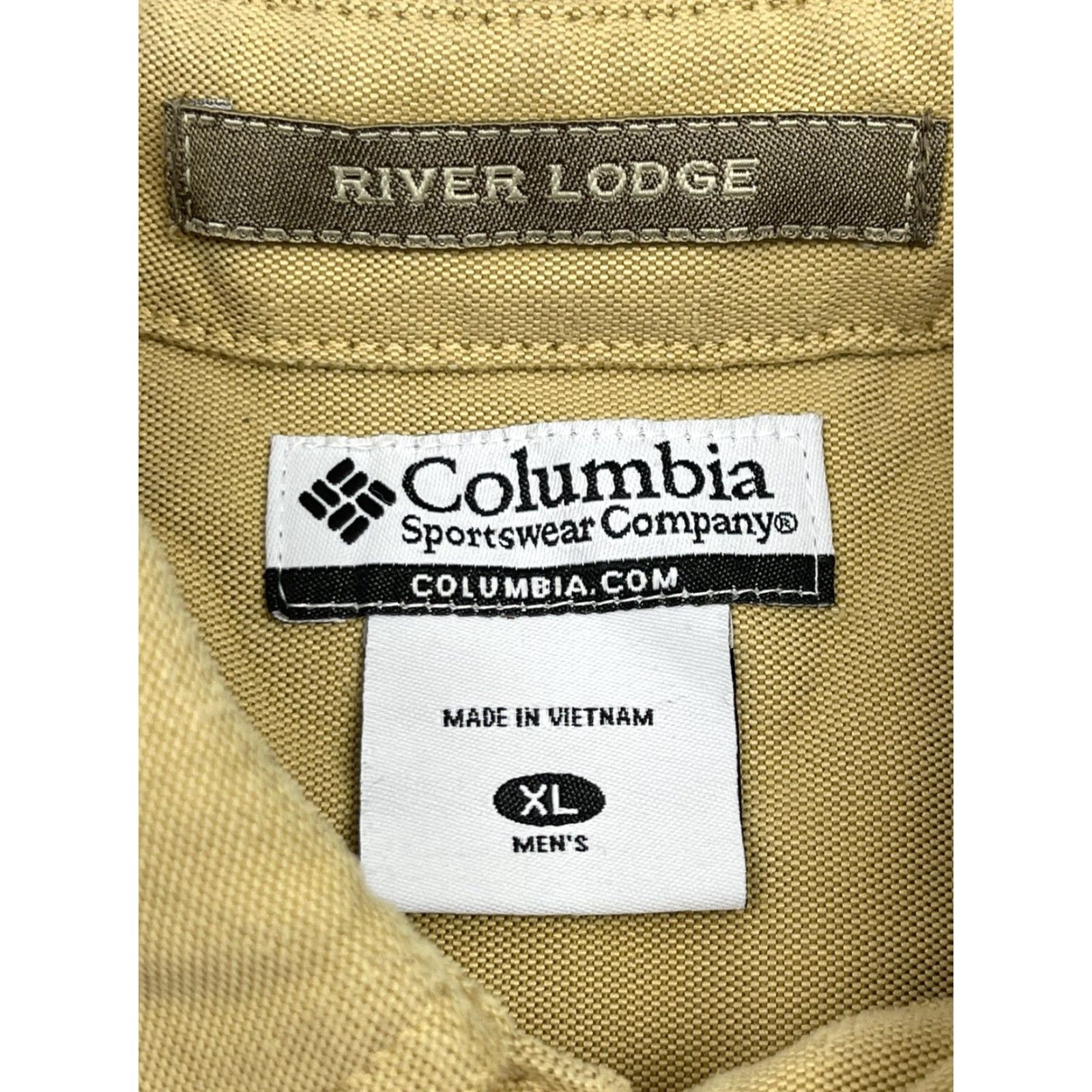 Vintage VINTAGE Columbia River Lodge Button-Down Shirt Men XL Gold Solid Long Sleeve Size US XL / EU 56 / 4 - 3 Thumbnail