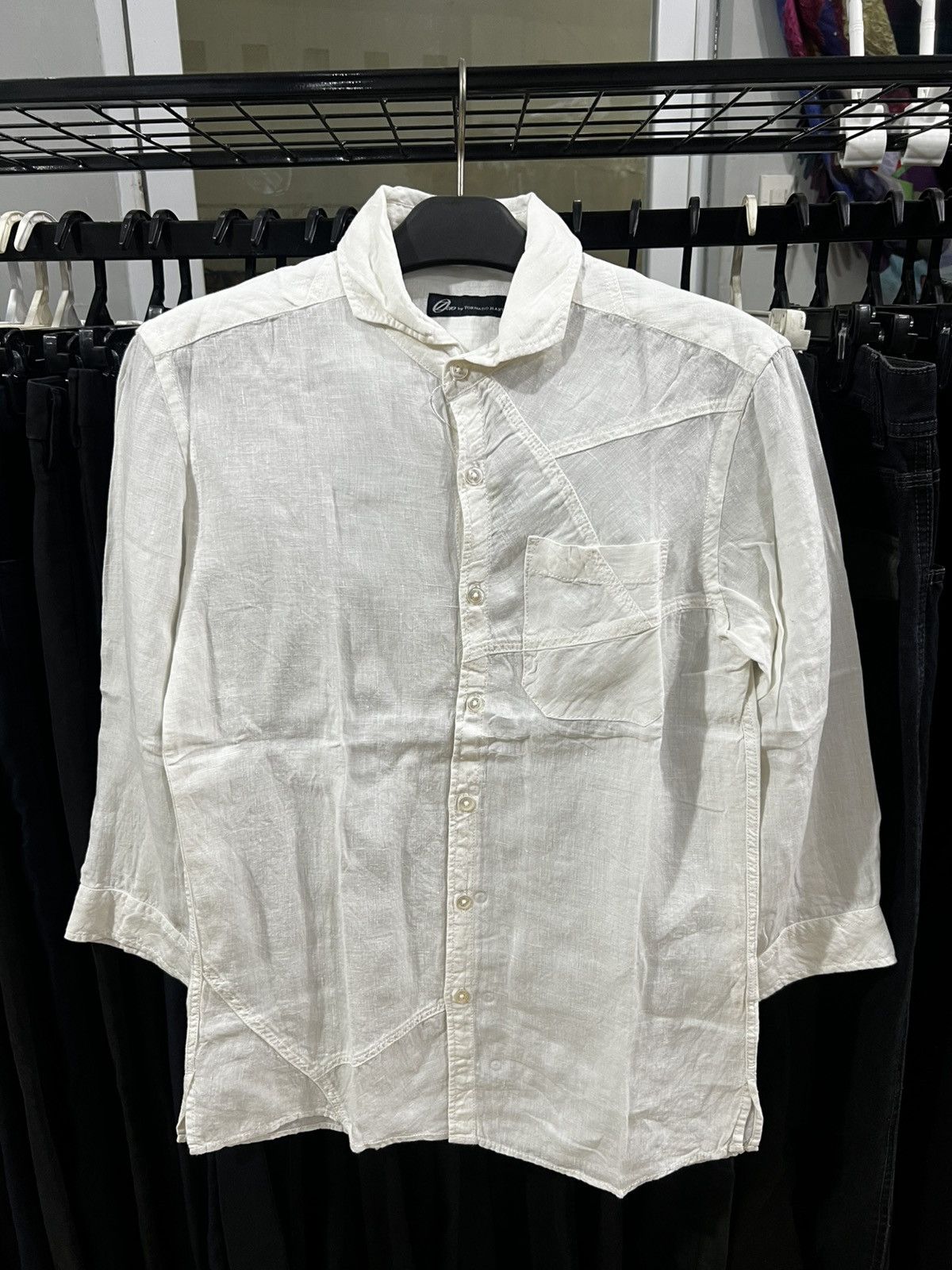 Tornado Mart Tornado Mart Linen White Shirt Size US M / EU 48-50 / 2 - 1 Thumbnail