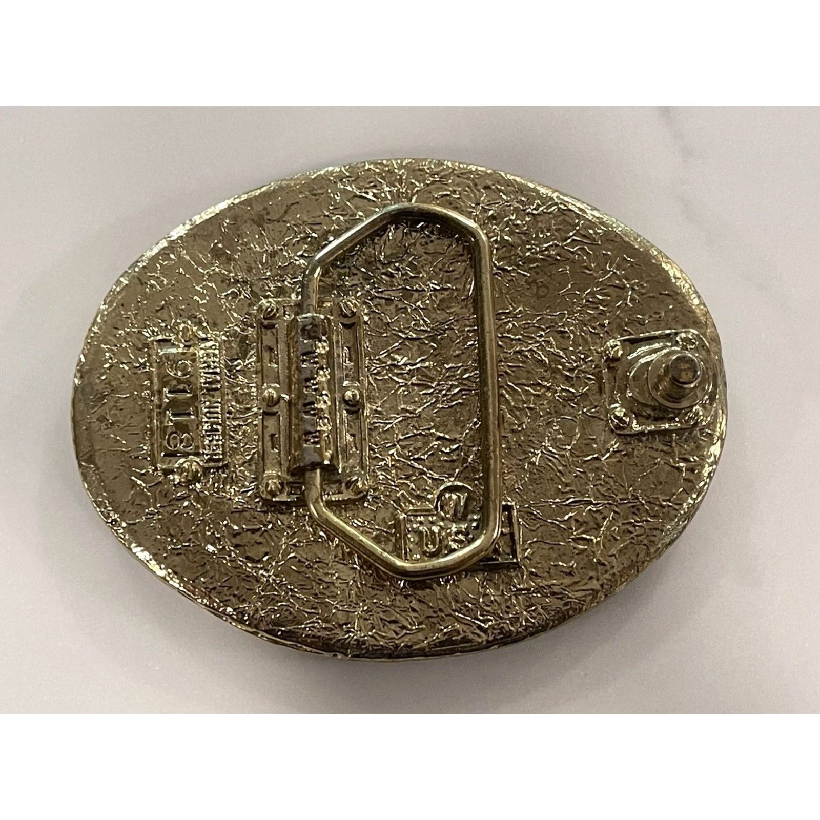Vintage VINTAGE Proud Texan Texas W USA Heavy Brass Enamel Belt Buckle Made in USA Belt Buckle Size ONE SIZE - 3 Thumbnail