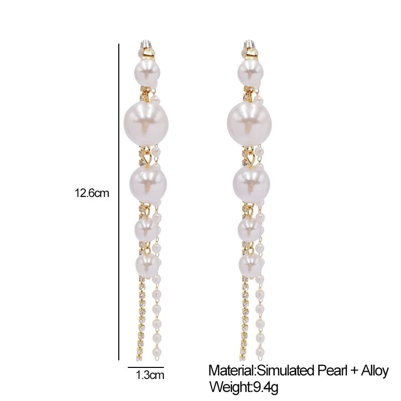 Other Simulated Pearl Tassel Drop Earring Size ONE SIZE - 2 Thumbnail