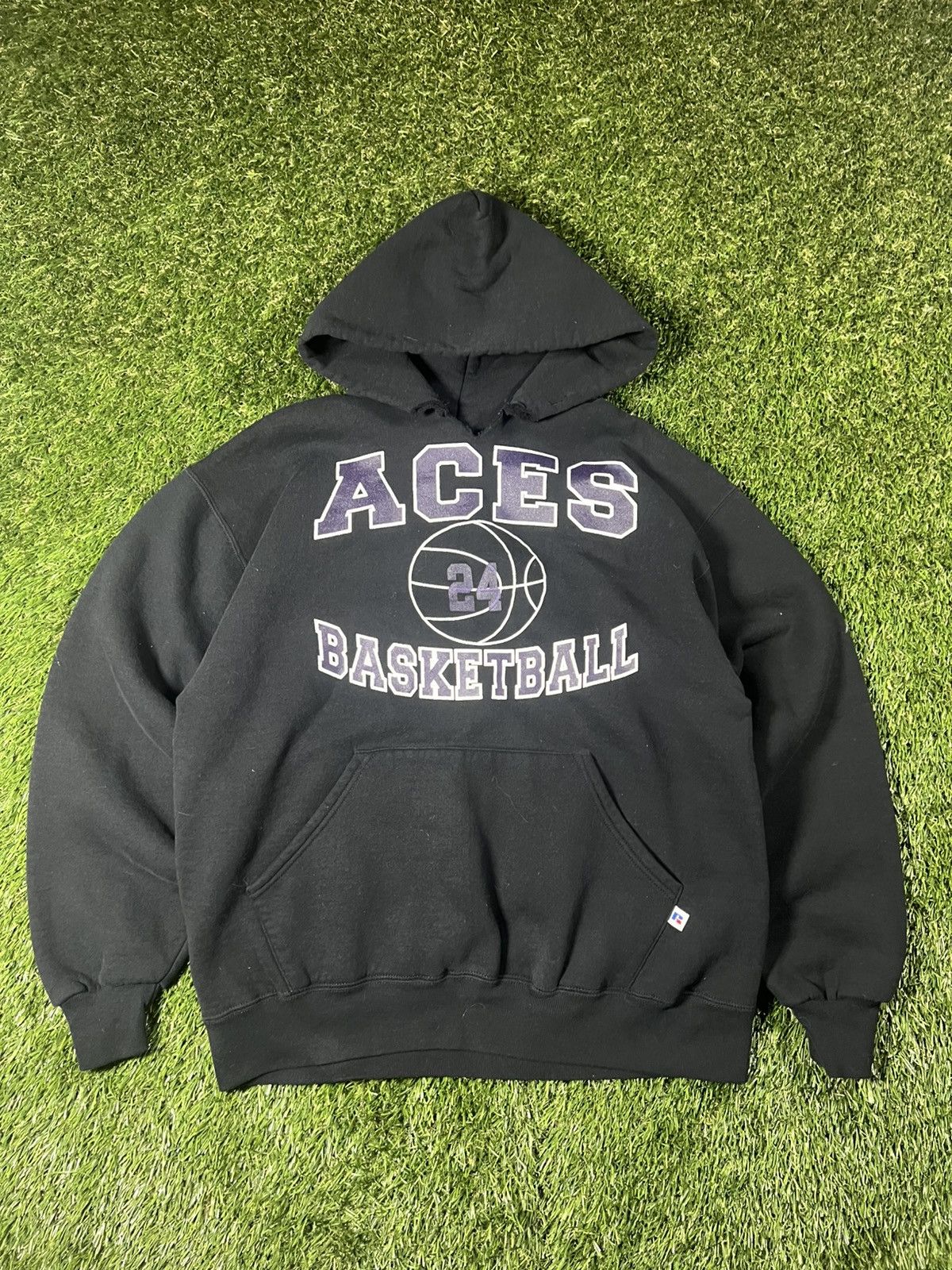 Russell Athletic Vintage 90s Evansville Purple Aces NCAA Hoodie Sweatshirt Size US L / EU 52-54 / 3 - 1 Thumbnail