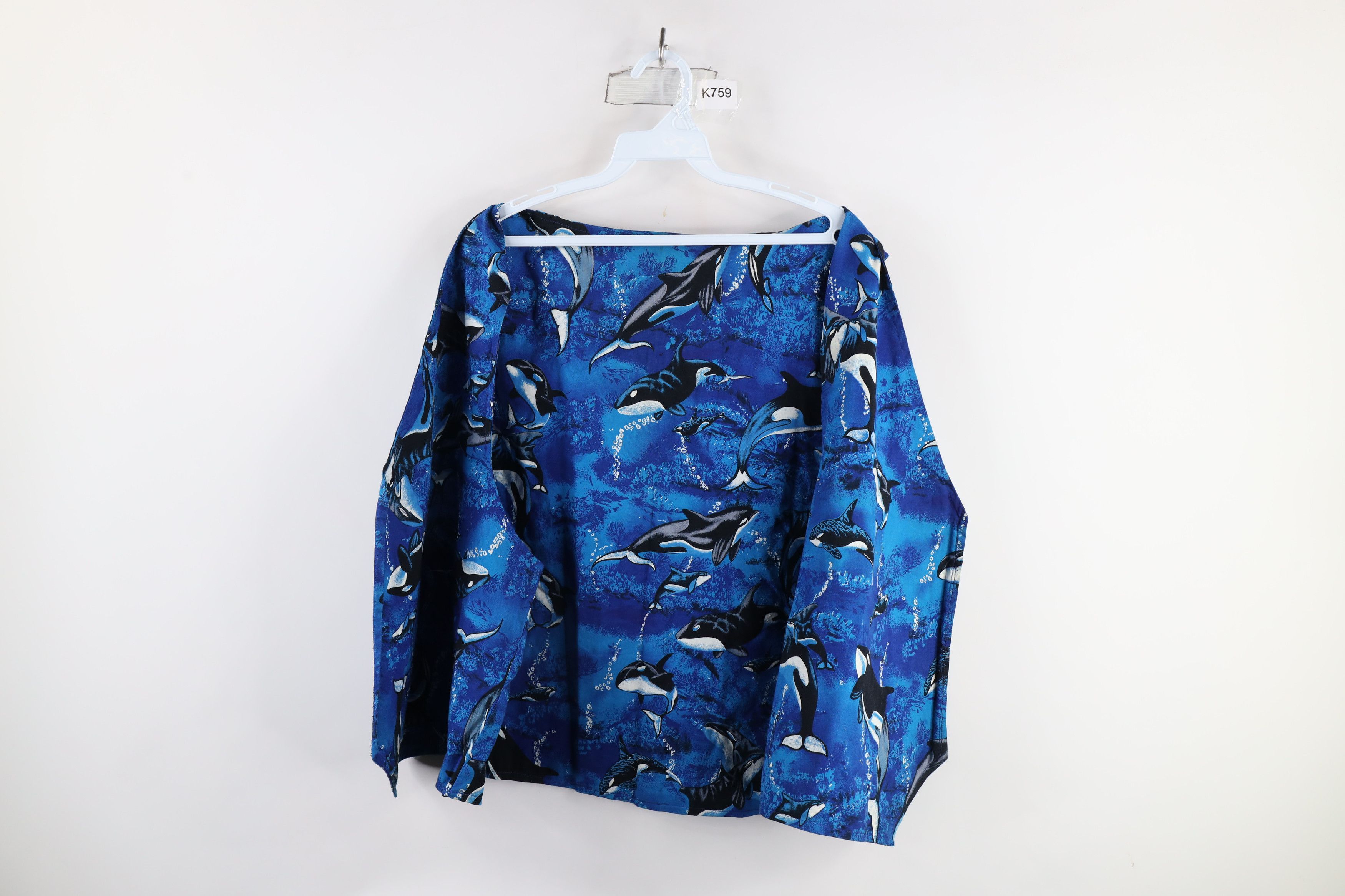 Vintage Vintage 90s Streetwear Whale All Over Print Open Front Vest Size 3XL / US 20-22 - 6 Thumbnail