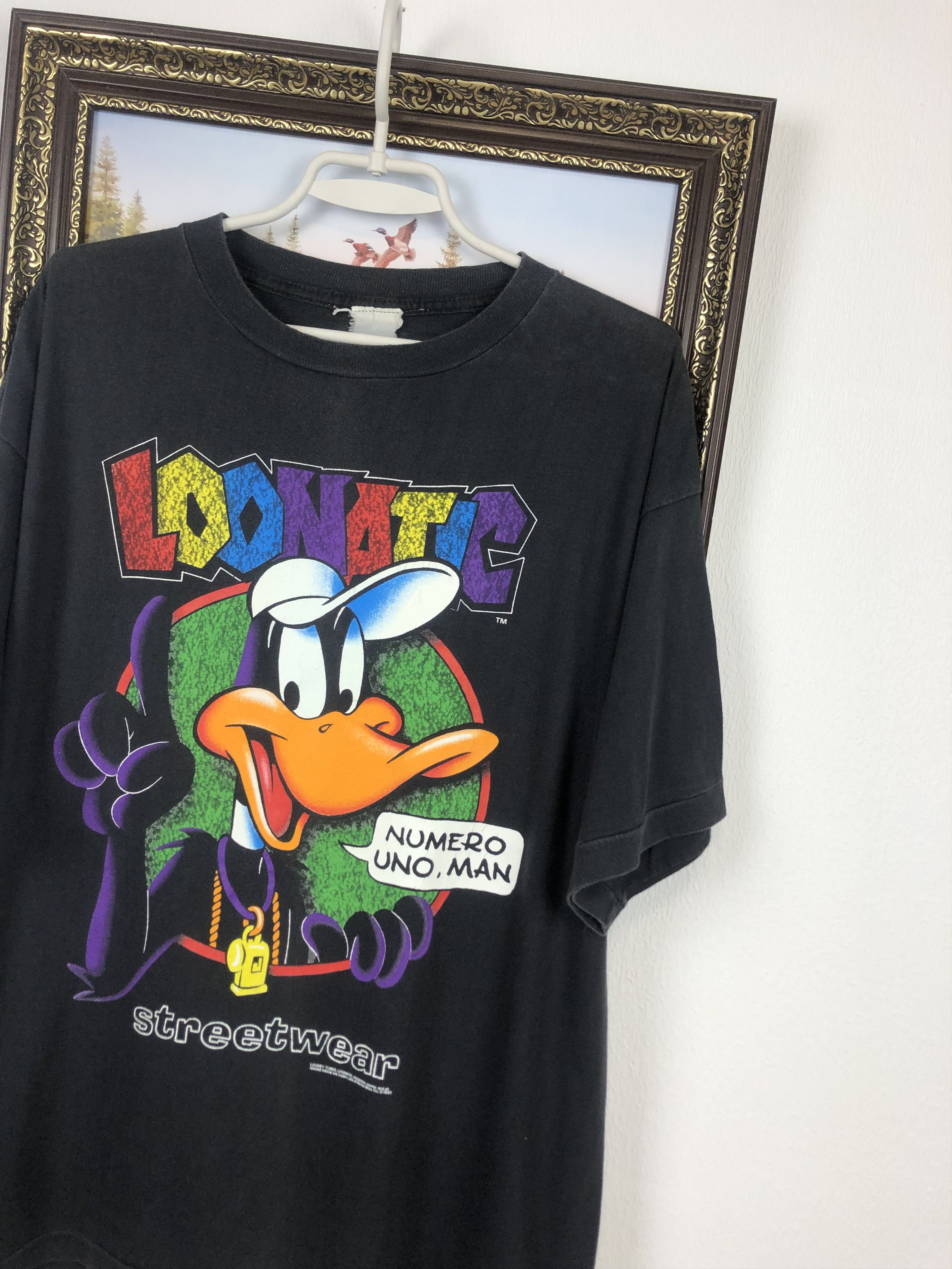 Cartoon Network Vintage 1992 Daffy Duck Loonatic Tee Numero Uno Shirt Rare Size US L / EU 52-54 / 3 - 4 Thumbnail