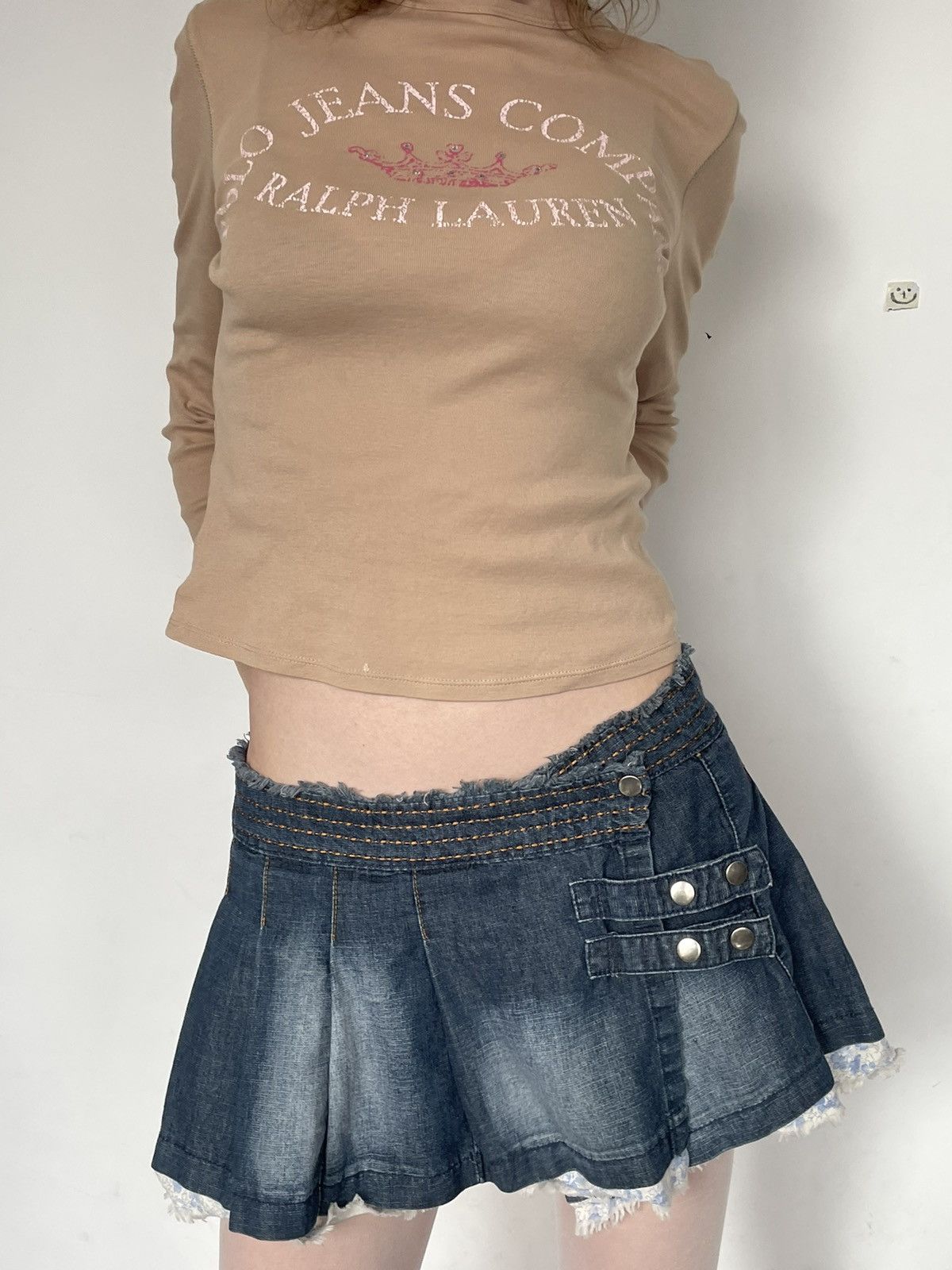 Polo Ralph Lauren × Vintage Ralph Lauren beige cotton long sleeve top Y2K Size M / US 6-8 / IT 42-44 - 2 Thumbnail