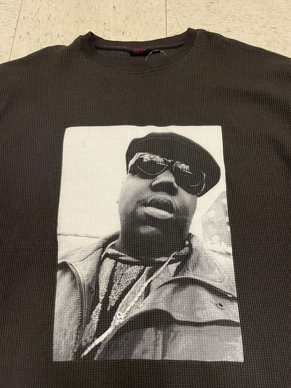 Vintage Notorious BIG Biggie Thermal Waffle Shirt Rap Tee Hip Hop Size US XXL / EU 58 / 5 - 2 Thumbnail