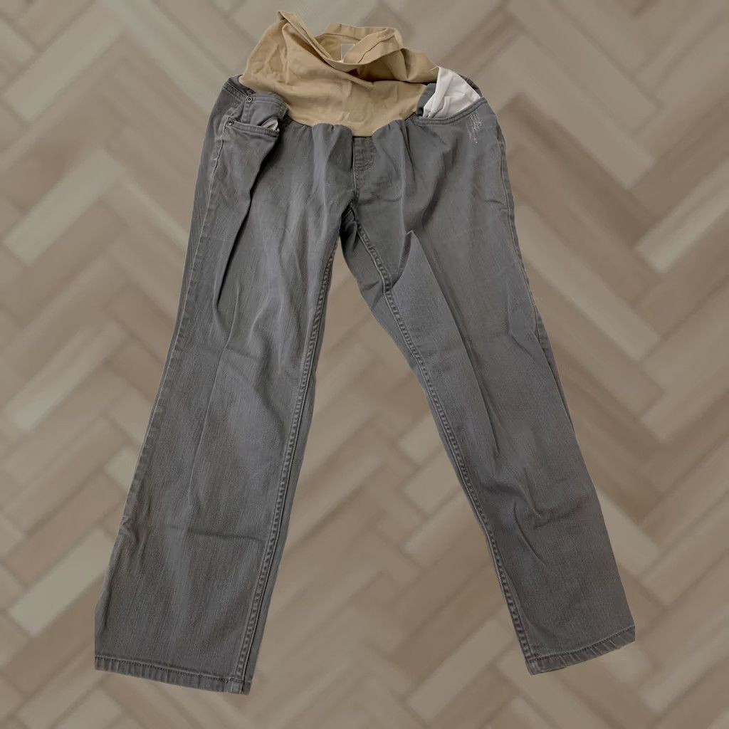Vintage MOTHERHOOD MATERNITY Cropped Gray Wash Jeans Women's L Gray Wash Jeans Cropped Womens Jeans Tight Capri Style Mens? Size 36" / US 14 / IT 50 - 1 Thumbnail