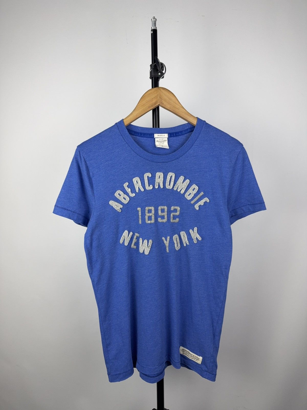 Abercrombie & Fitch × Vintage Abercrombie Muscle Fit Tee Big Logo New York Blue S Vintage Size US S / EU 44-46 / 1 - 1 Thumbnail
