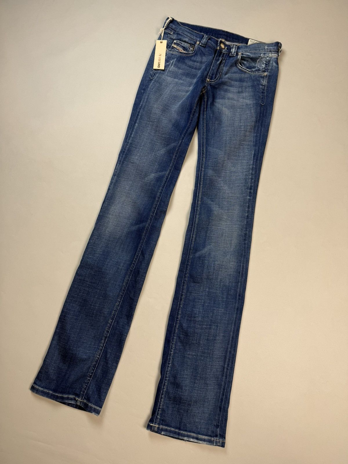 Diesel BNWT! Diesel Doozy Low Rise Wide Leg Y2K Denim Jeans Pants Size 26" / US 2 / IT 38 - 4 Thumbnail