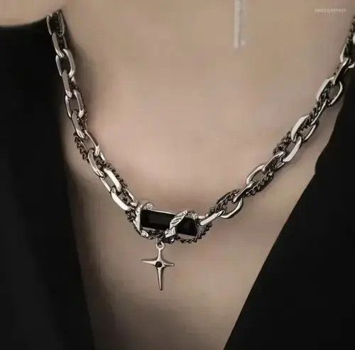 Japanese Brand × Jewelry Unisex pendant necklace goth black gem vampire chain hip hop Size ONE SIZE - 4 Thumbnail