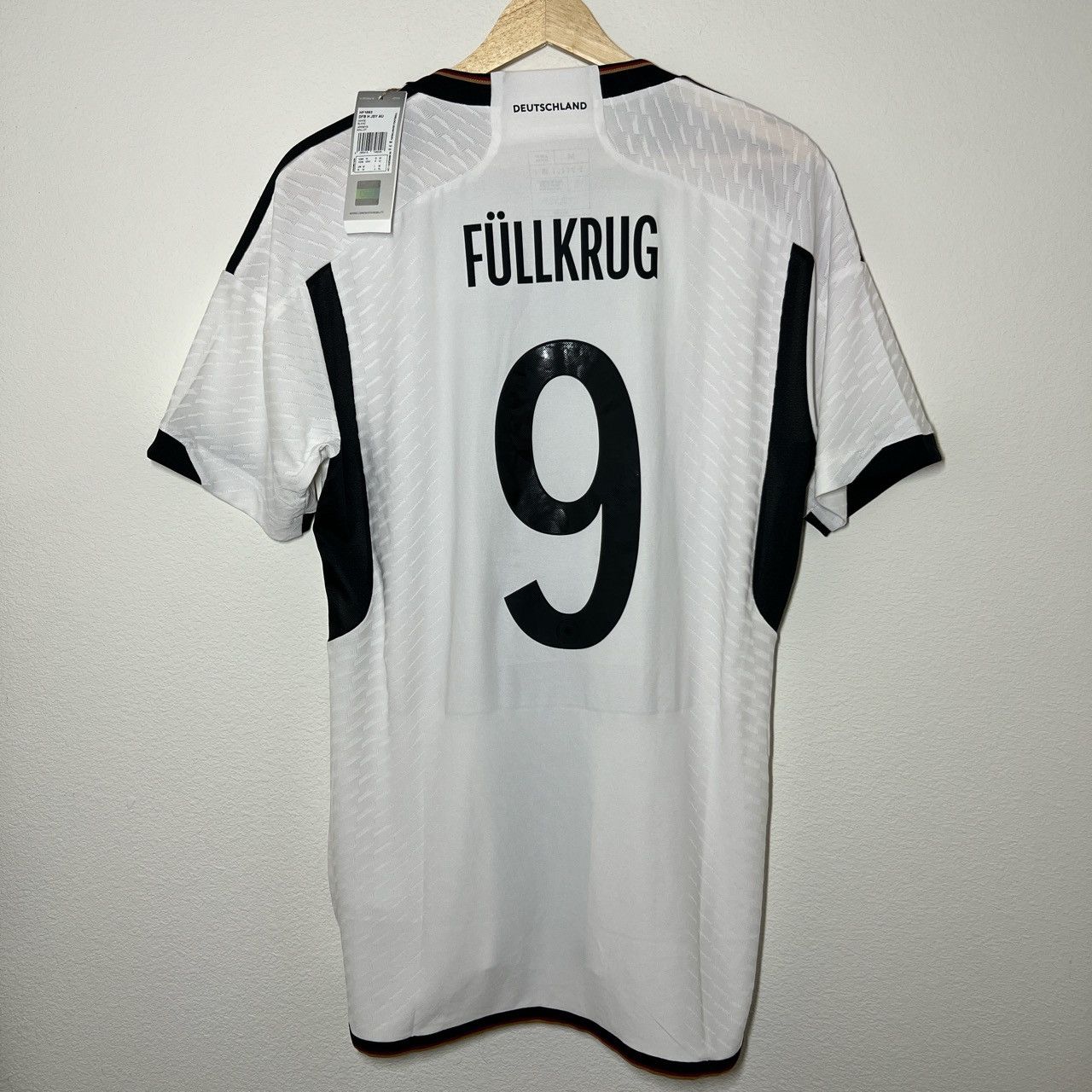 image of Adidas x Soccer Jersey Germany Niclas Fullkrug 2022 World Cup Home Jersey in White (Size Medium)
