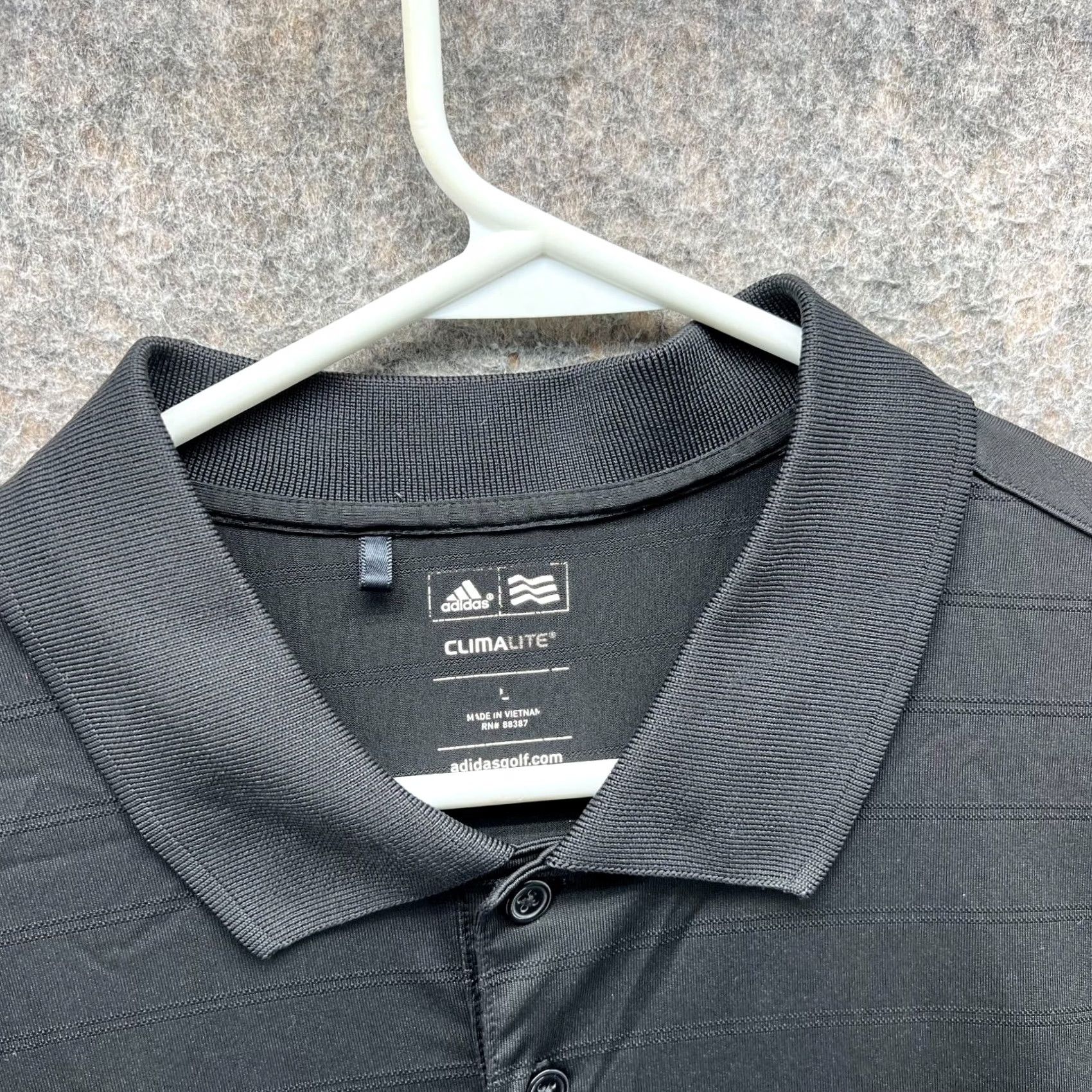 Adidas Adidas Polo Shirt Men Large Black Stripes Clima Lite Golf Trefoil Size US L / EU 52-54 / 3 - 6 Thumbnail