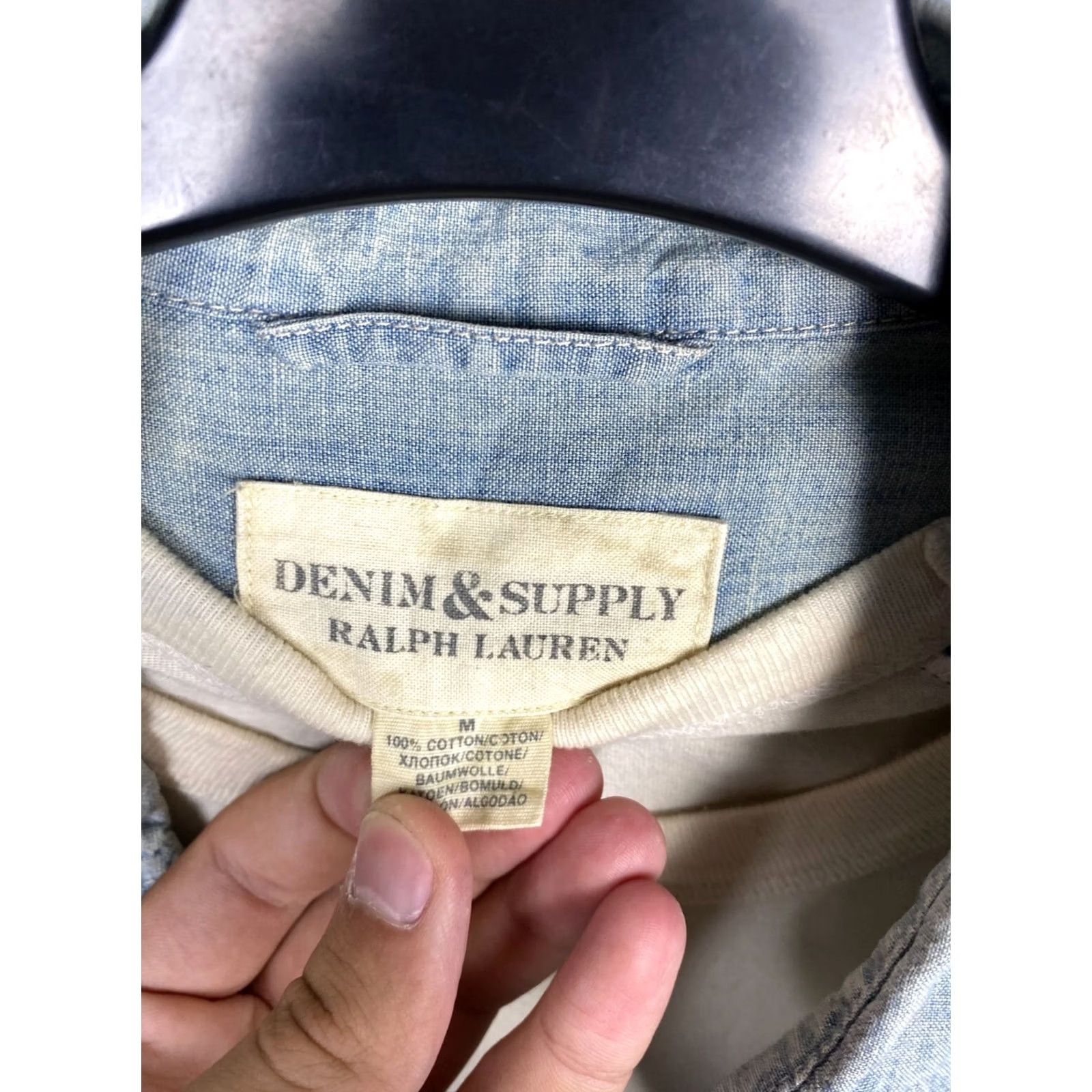 Vintage DENIM & SUPPLY RALPH LAUREN Denim & Supply Ralph Lauren Vintage Mens Shirt M Long Sleeve Button-Up Blue Shirt Mens Size US M / EU 48-50 / 2 - 4 Thumbnail