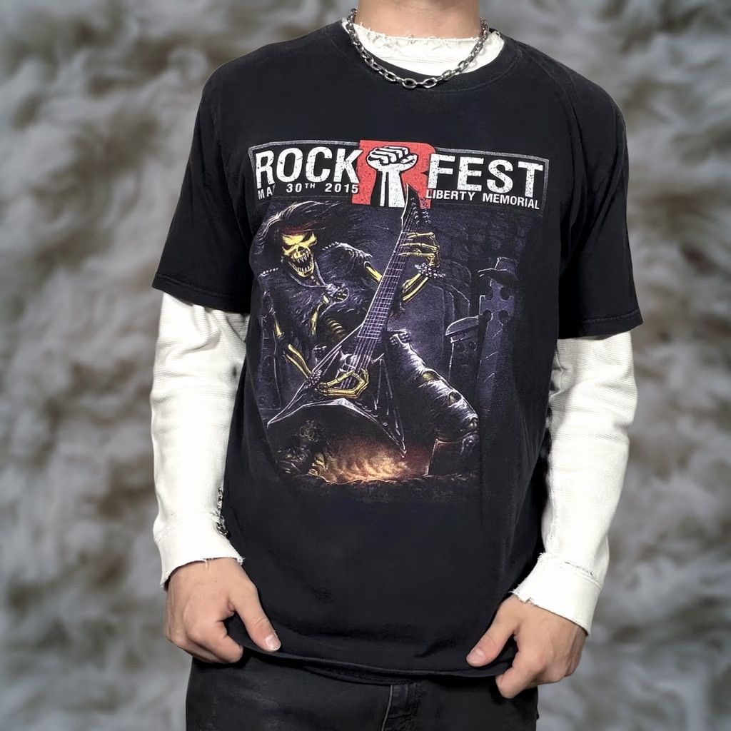 Nike Nike Rockfest 2015 Band Tee Shirt Mens XL Black Short Sleeve Crew Neck Cotton Graphic Print Rock, Music, Concert, Festival, Skull Mens Size US XL / EU 56 / 4 - 1 Thumbnail